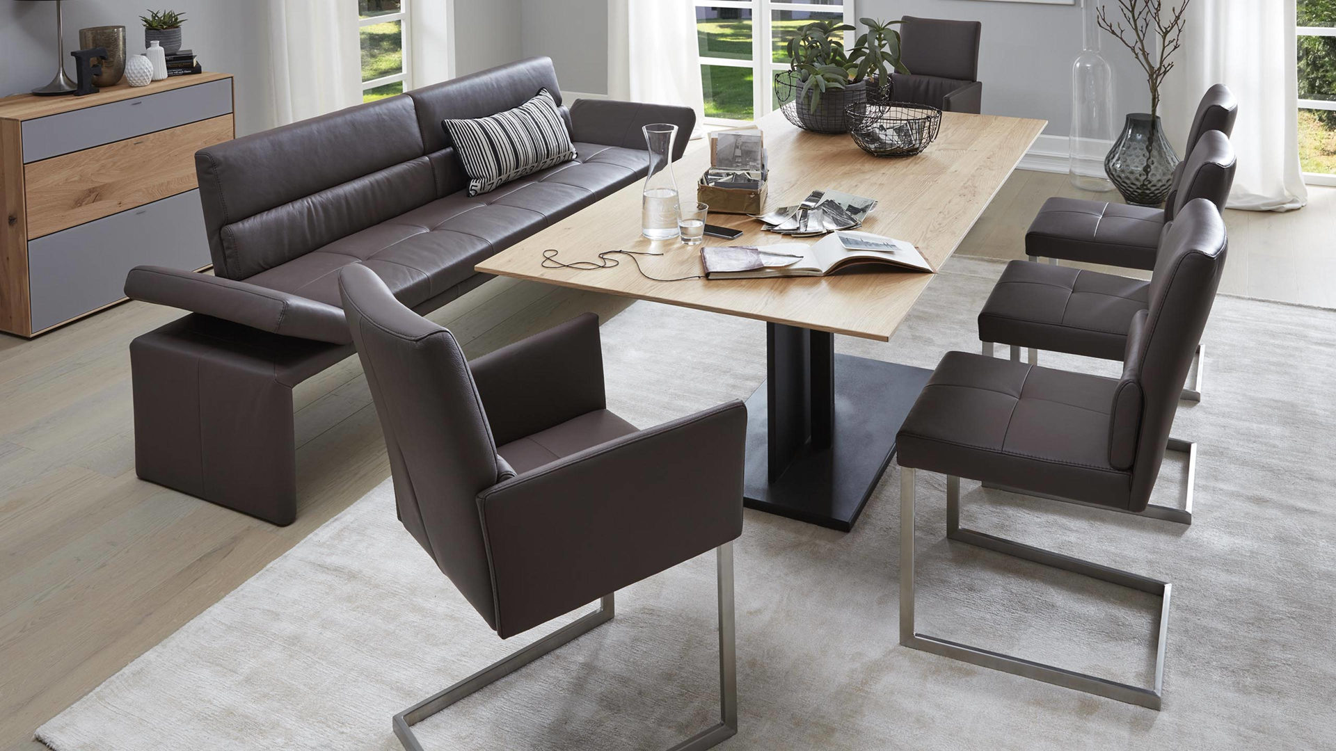 Interliving Esszimmer Serie 5601 Solobank Braunes Longlife Leder Bronco Lamstedt Cuxhaven Bremerhaven