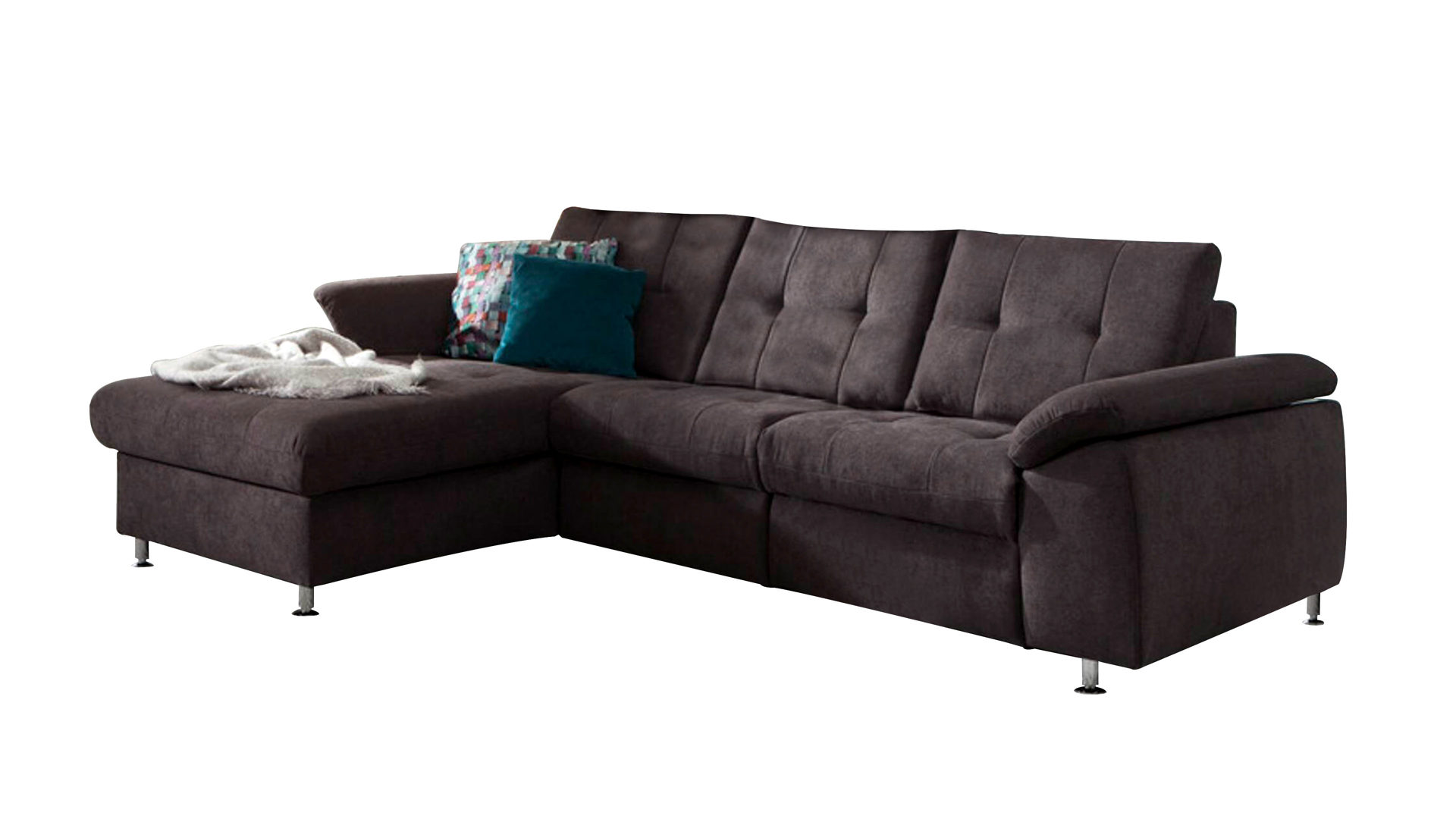 Eckkombination Aus Canape Sofa Und Couch Anthrazitfarbener Bezug Nemo Metallfusse Stellflache Ca 169 X 261 Cm