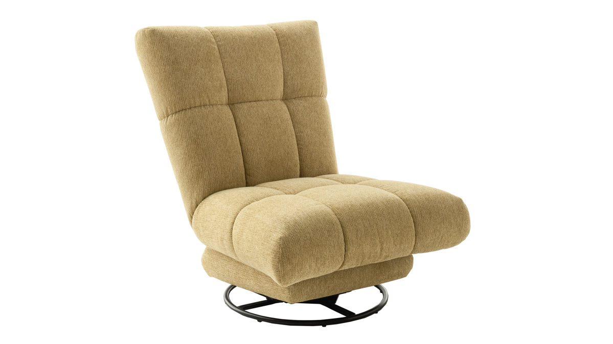 Einzelsessel Nova via aus Stoff in Gelb Sofa Serie Chiara - Schaukelsessel gelber Bezug - ca. 86 x 99 cm