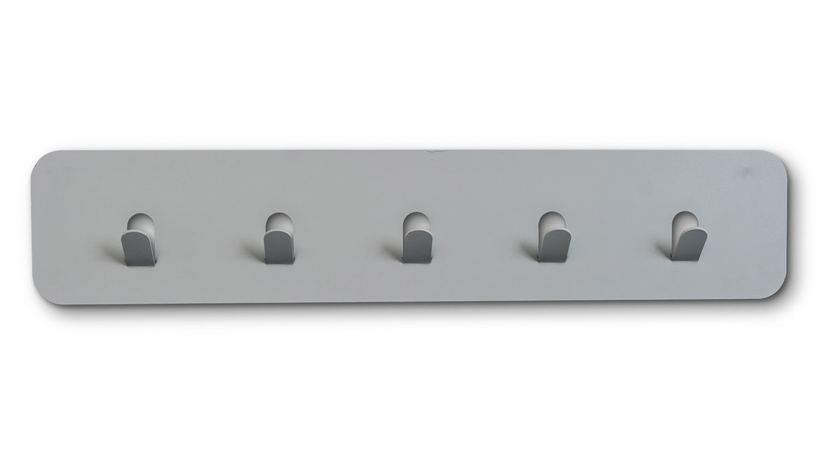 Wandgarderobe M2 kollektion aus Metall in Grau Garderobenleiste Lilly Grau – fünf Haken, Länge ca. 50 cm