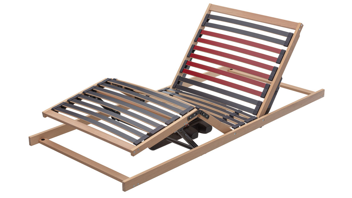 Lattenrost Interliving aus Holz in Holzfarben Interliving Lattenrost Serie 1951 - V6185 motorisch mit Funk-Fernbedienung – Liegefläche ca. 90 x 200 cm