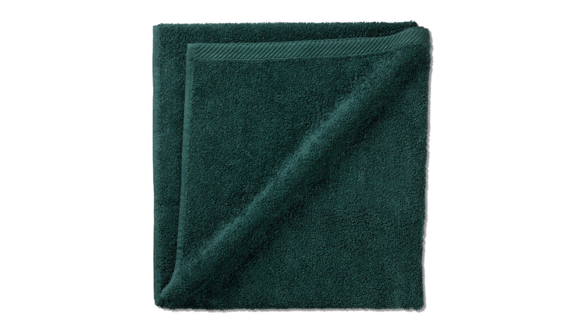 Duschhandtuch Kela | keck & lang aus Naturfaser in Dunkelgrün Handtuchserie Ladessa - Duschtuch alpengrün Baumwolle - ca. 70 x 140 cm