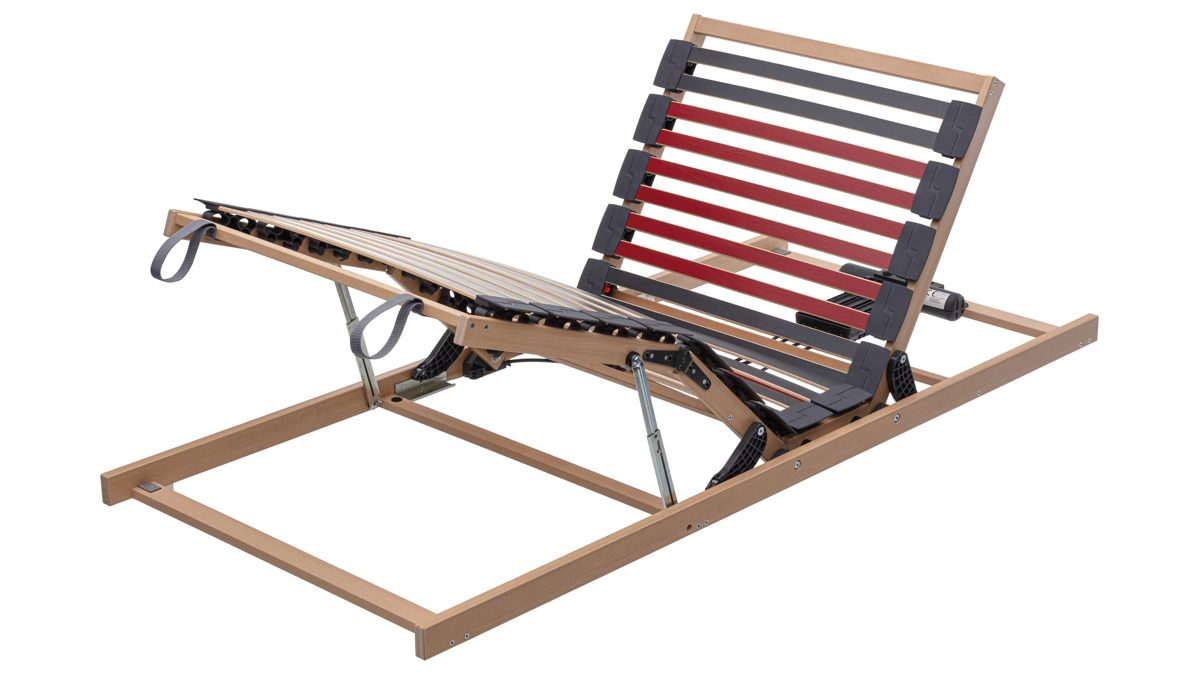 Lattenrost Interliving aus Holz in Holzfarben Interliving Lattenrost Serie 1952 - V6290 mit Bettkastenzugang zweifach motorisch mit Handschalter – Liegefläche ca. 140 x 200 cm