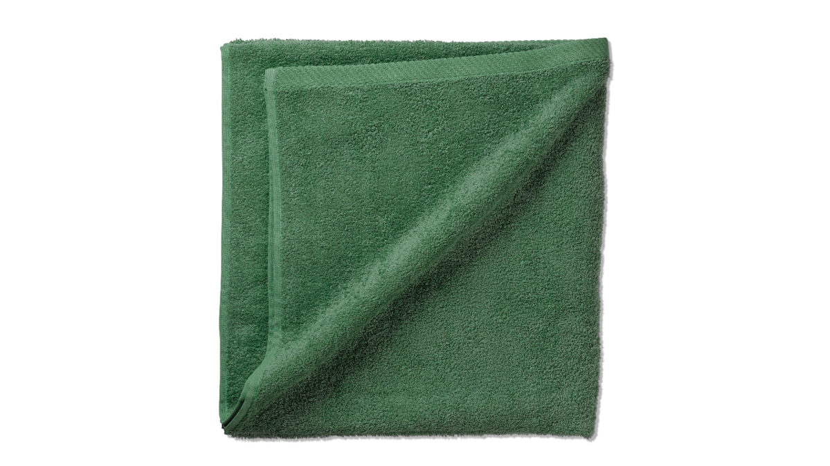 Duschhandtuch Kela | keck & lang aus Naturfaser in Grün Handtuchserie Ladessa - Duschtuch blattgrüne Baumwolle - ca. 70 x 140 cm