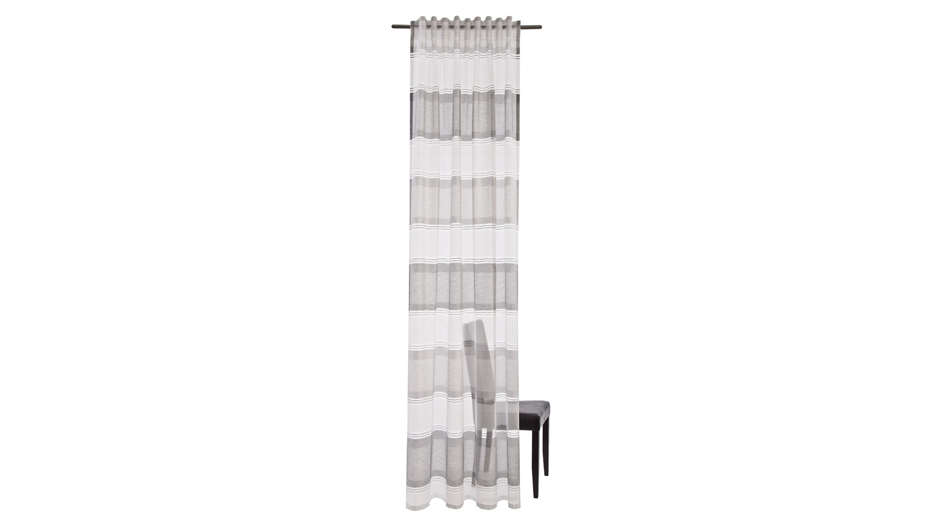 Schlaufenschal Indes fuggerhaus aus Stoff in Grau HOMING Schlaufenschal Marley graue Streifen – ca. 140 x 245 cm