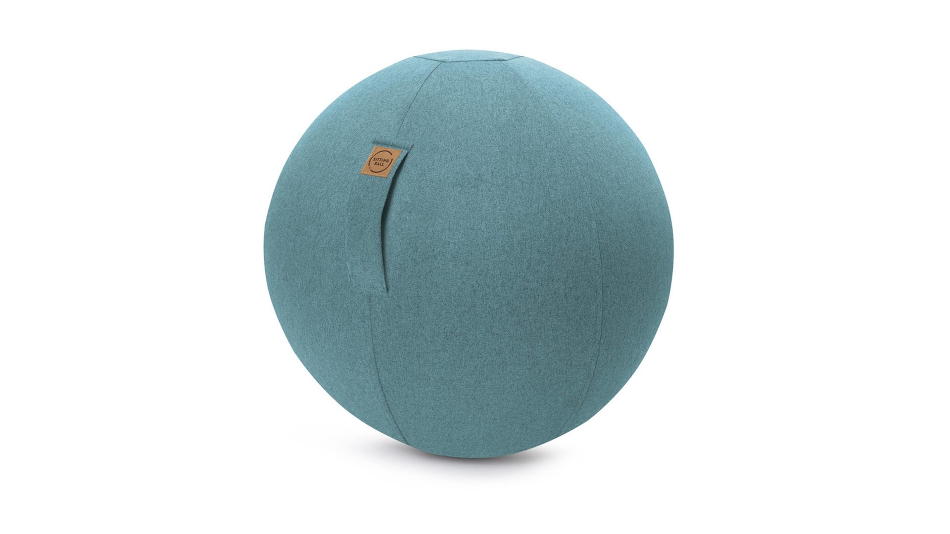 Sitzball Magma sitting point aus Stoff in Blau SITTING POINT Sitting Ball Felt auqafarbener Bezug – Durchmesser ca. 65 cm