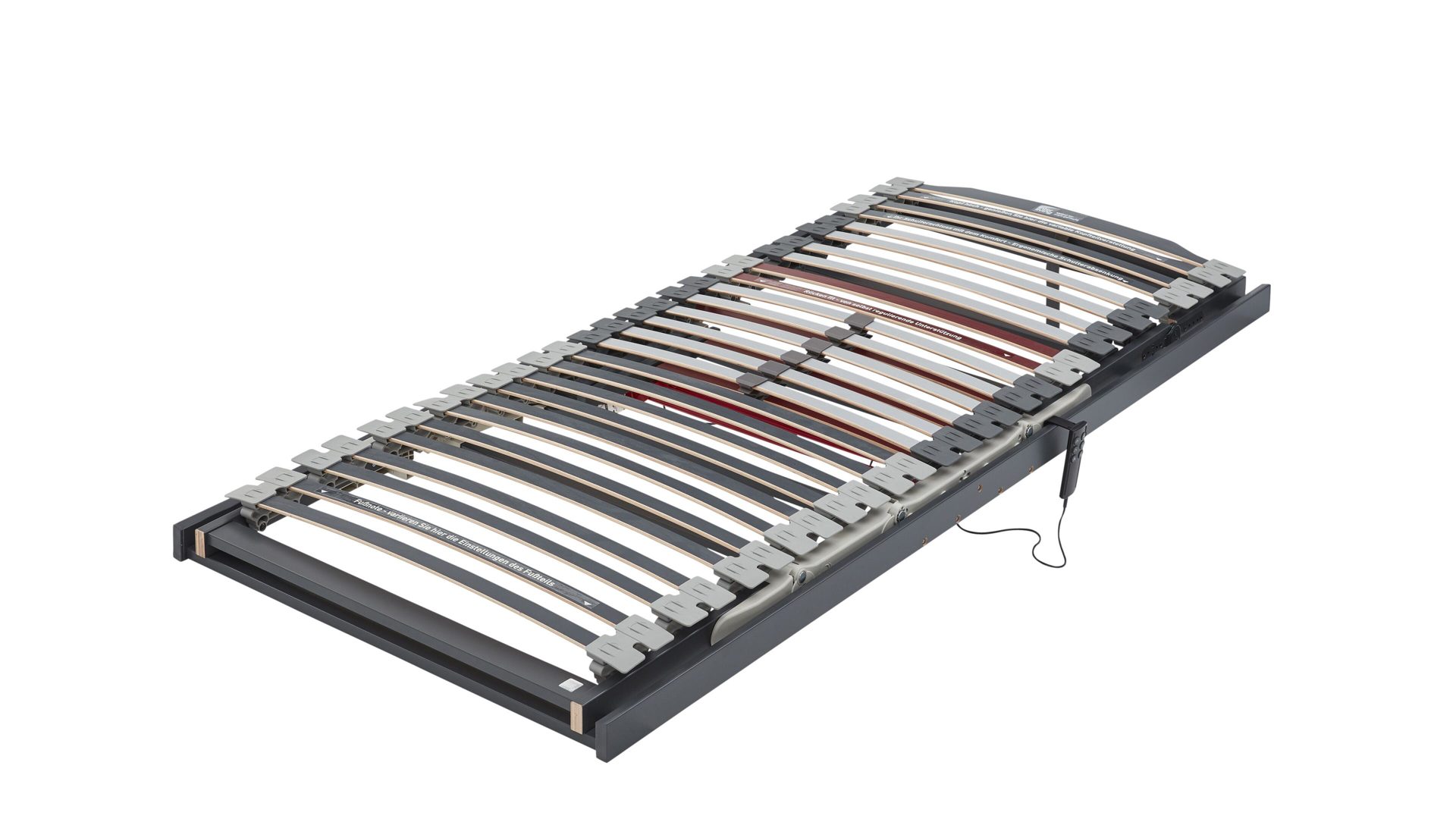 Lattenrost Interliving aus Holz in Grau Interliving Lattenrost Serie 1942 mit Motorfunktionen motorische Rücken- & Fußteilverstellung – Liegefläche ca. 80 x 200 cm