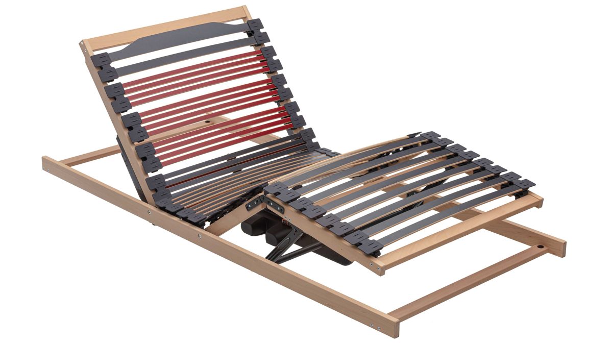 Lattenrost Interliving aus Holz in Holzfarben Interliving Lattenrost Serie 1953 - V6385 zweifach motorisch mit Funk-Fernbedienung – Liegefläche ca. 90 x 200 cm