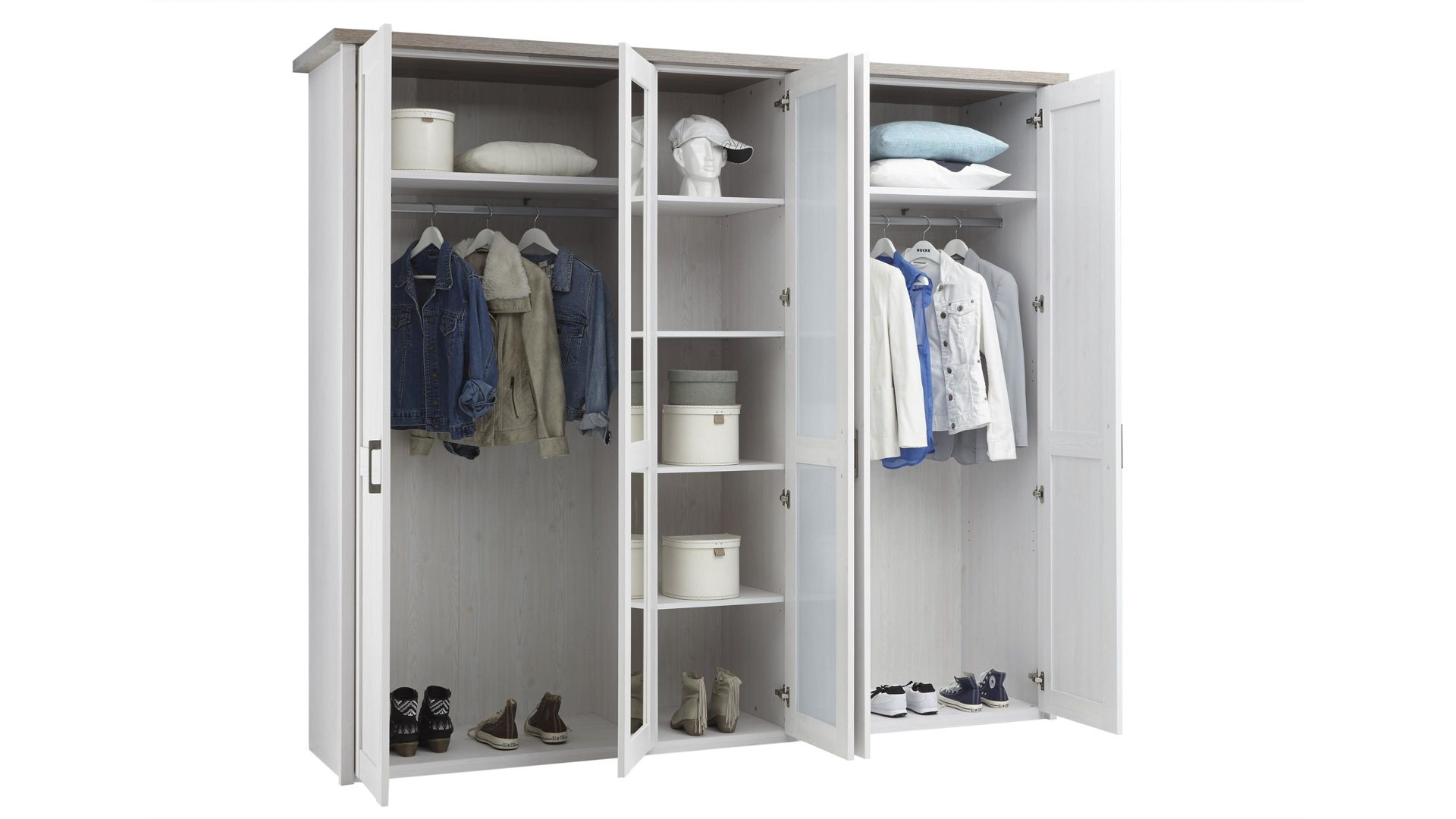 Kleiderschrank Weisse Pinien Truffelfarbene