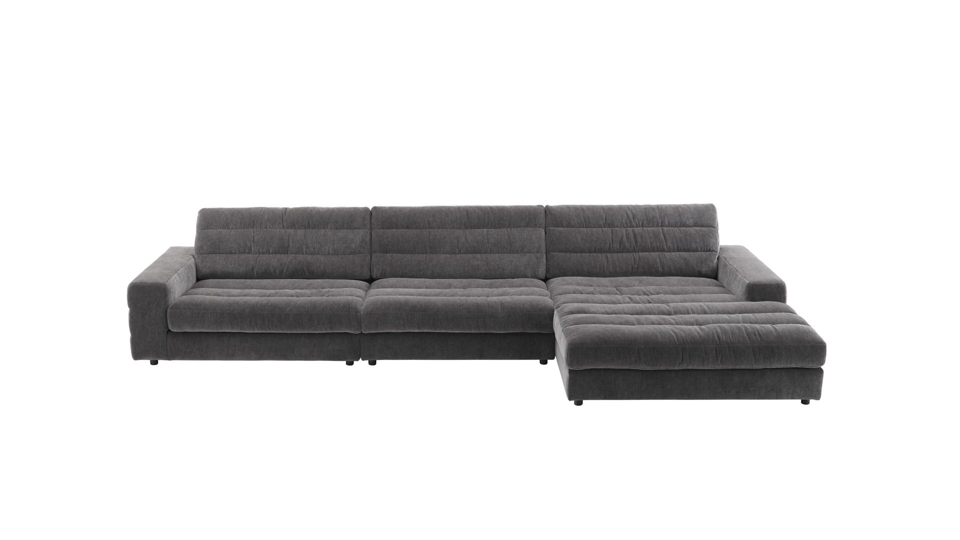 Ecksofa 3c candy aus Stoff in Grau SOFAkultur Eckkombination anthrazitfarbener Bezug Cosy – Stellfläche ca. 416 x 178 cm