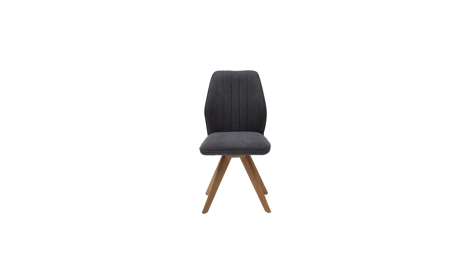 Polsterstuhl Niehoff sitzmÖbel il aus Stoff in Grau Interliving Esszimmer Serie 5102 – Schalenstuhl graphitfarbener Bezug Tirol 480 & Wildeichefüße