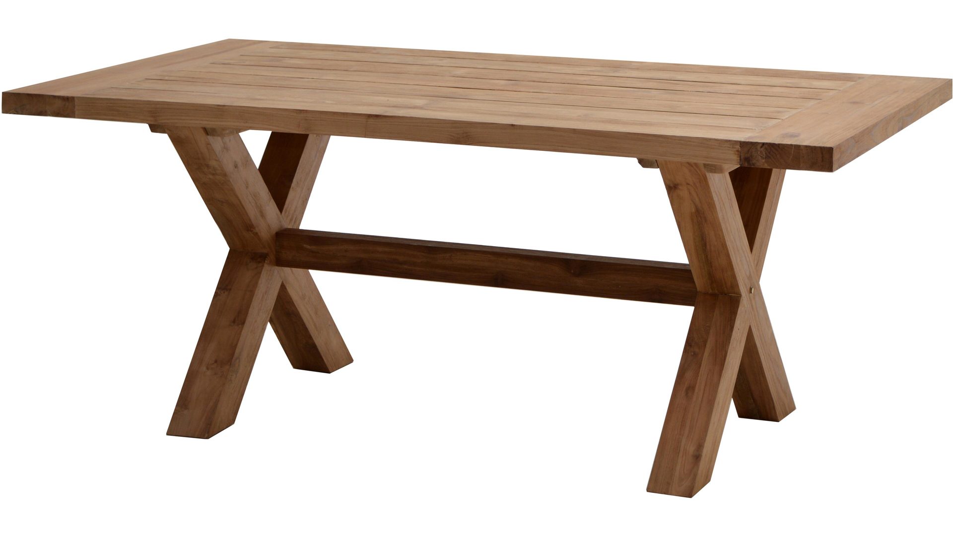 Gartentisch Ploß aus Holz in Holzfarben Ploß® Teakholztisch Lincoln als Massivholzmöbel honigbraunes Old-Teak - ca. 180 x 100 cm