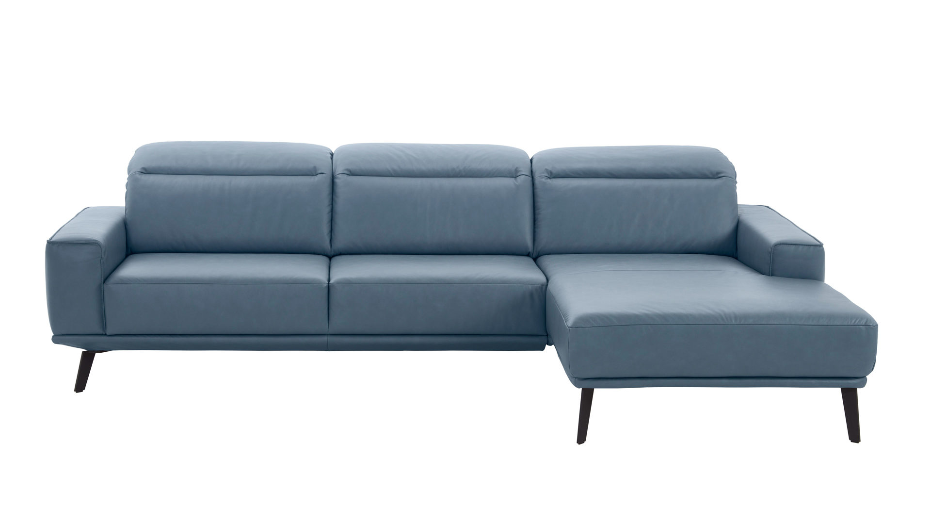 Ecksofa K+w polstermöbel aus Leder in Blau Leder-Ecksofa aquafarbenes Leder Cloud 54 – Stellfläche ca. 286 x 178 cm