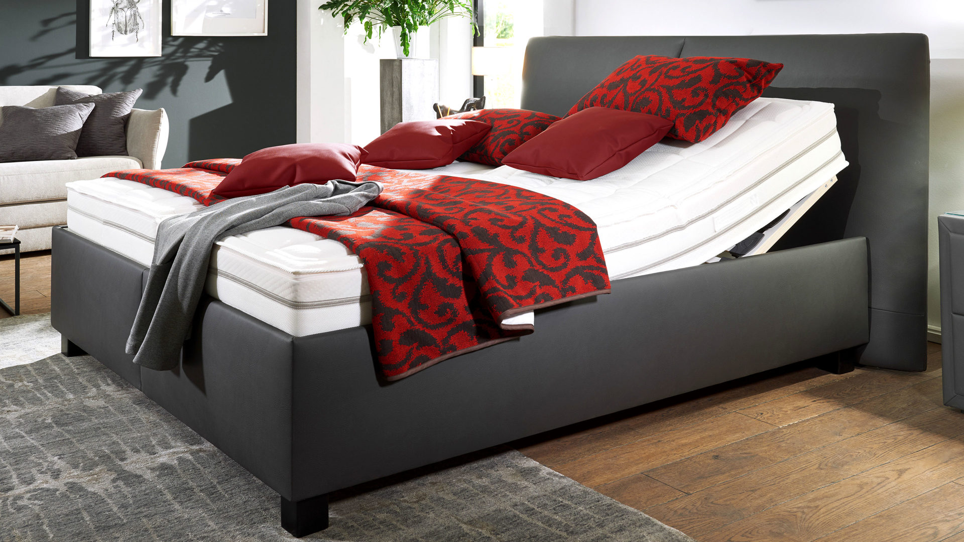 Comfortmaster Polsterbett Brilliant Anthrazitfarbenes Kunstleder Santiago Lamstedt Cuxhaven Bremerhaven