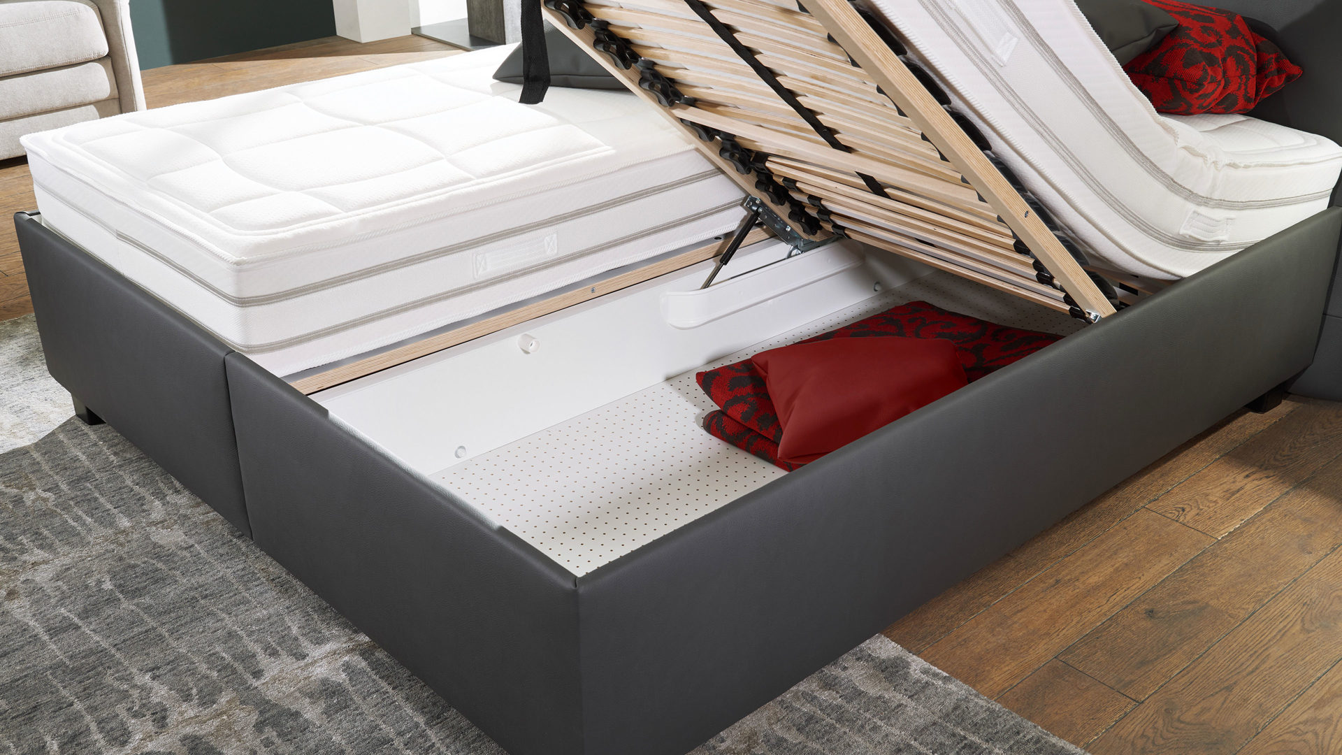 Comfortmaster Polsterbett Brilliant Anthrazitfarbenes Kunstleder Santiago Lamstedt Cuxhaven Bremerhaven