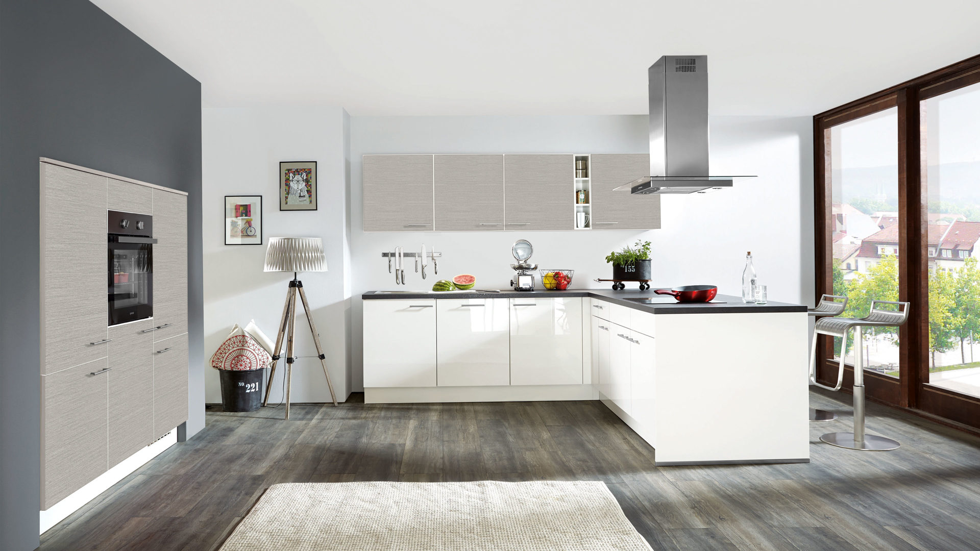 Nobilia Einbaukuche Focus Mit Gorenje Elektrogeraten Weiss Stahl Granit Lamstedt Cuxhaven Bremerhaven