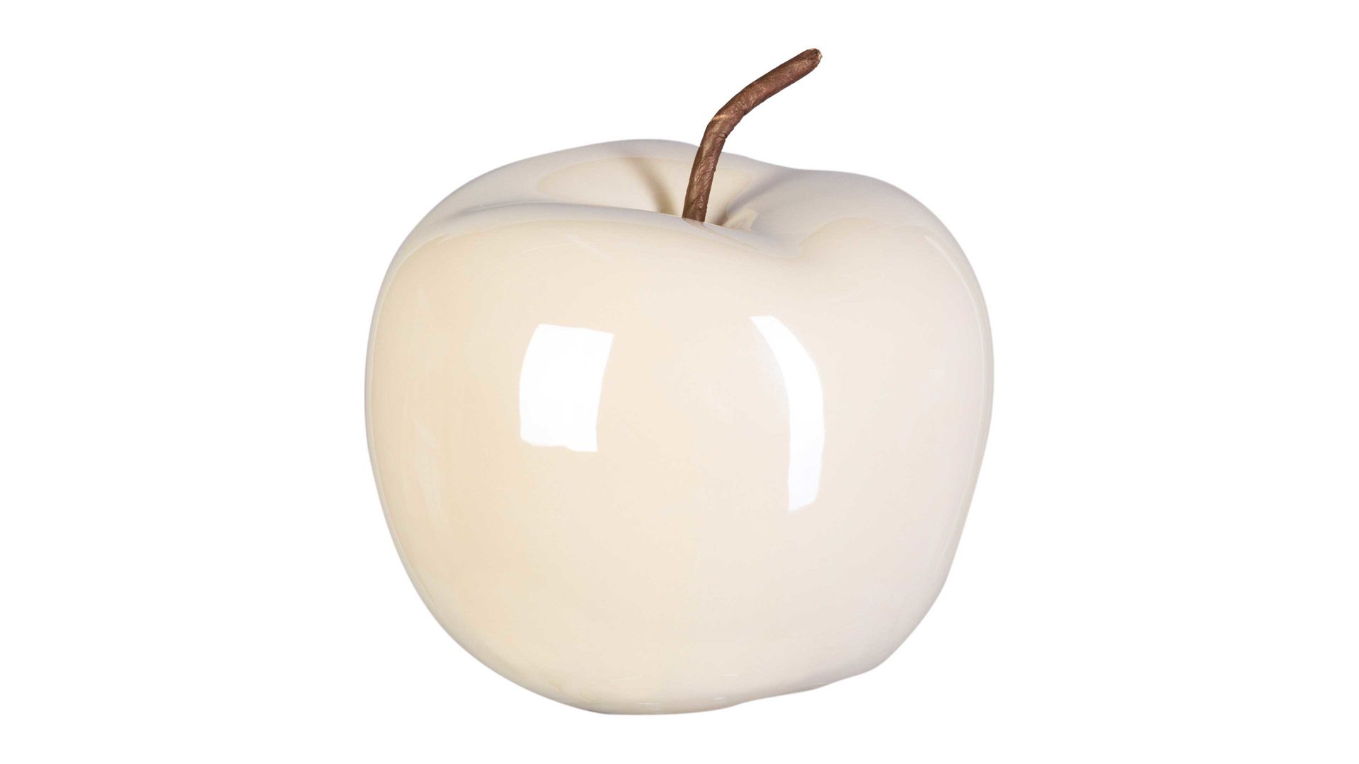 Figur Gasper aus Keramik in Beige Keramik-Apfel Glorian cremefarbene Keramik – Durchmesser ca. 12 cm