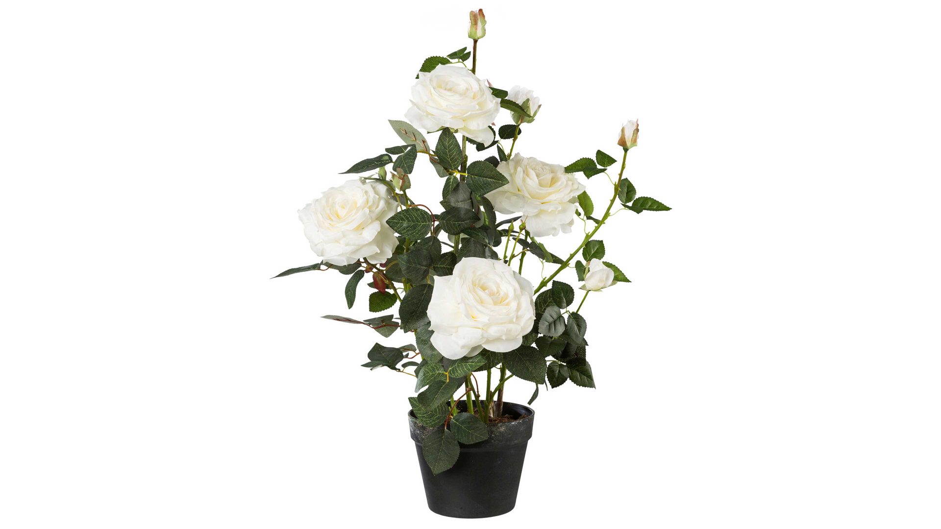 Blume Gasper aus Stoff in Weiß Rosenstock Luna weiße Textilblüten – Höhe ca. 68 cm