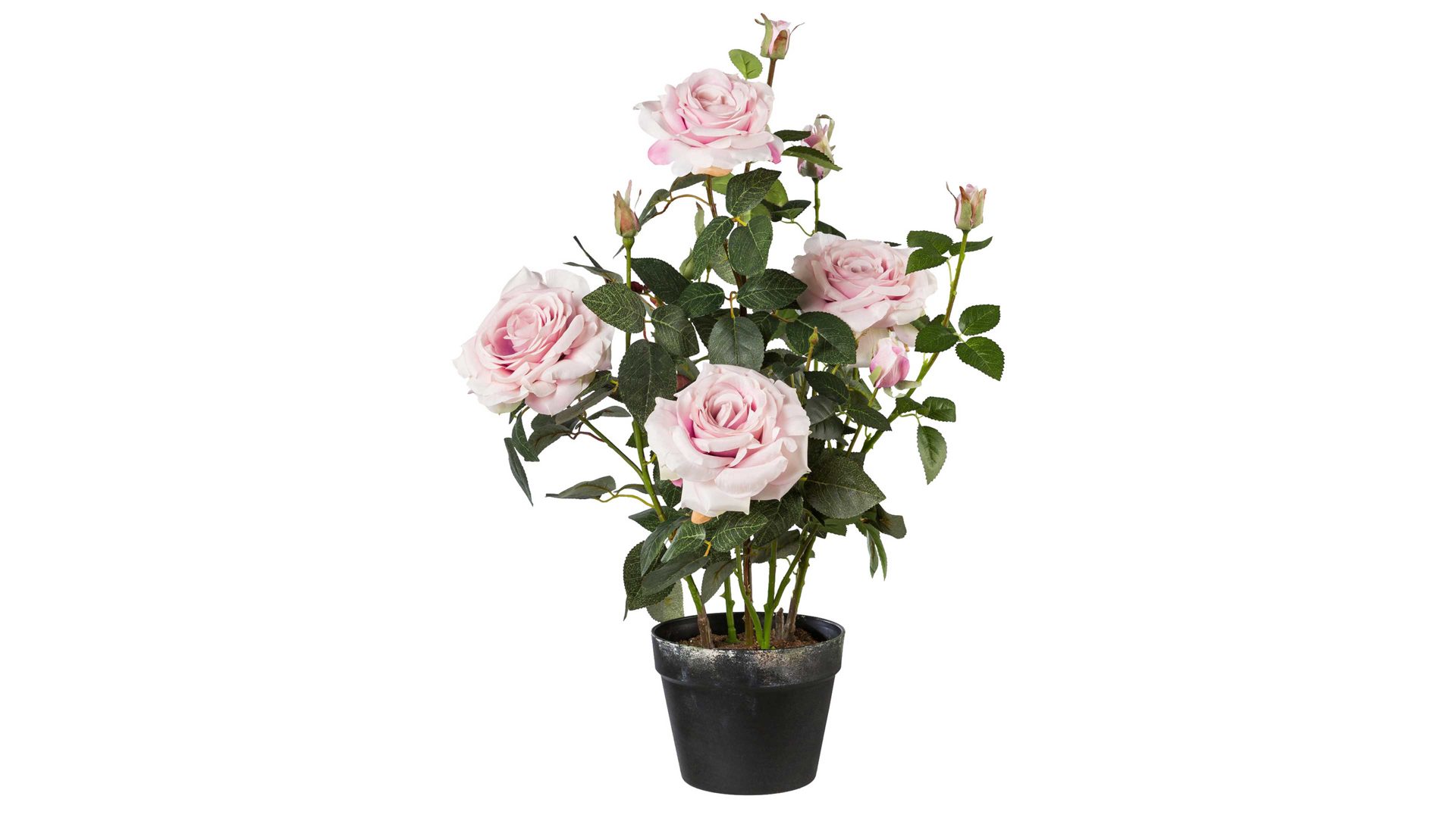 Blume Gasper aus Stoff in Pastellfarben Rosenstock Luna rosafarbene Textilblüten – Höhe ca. 68 cm