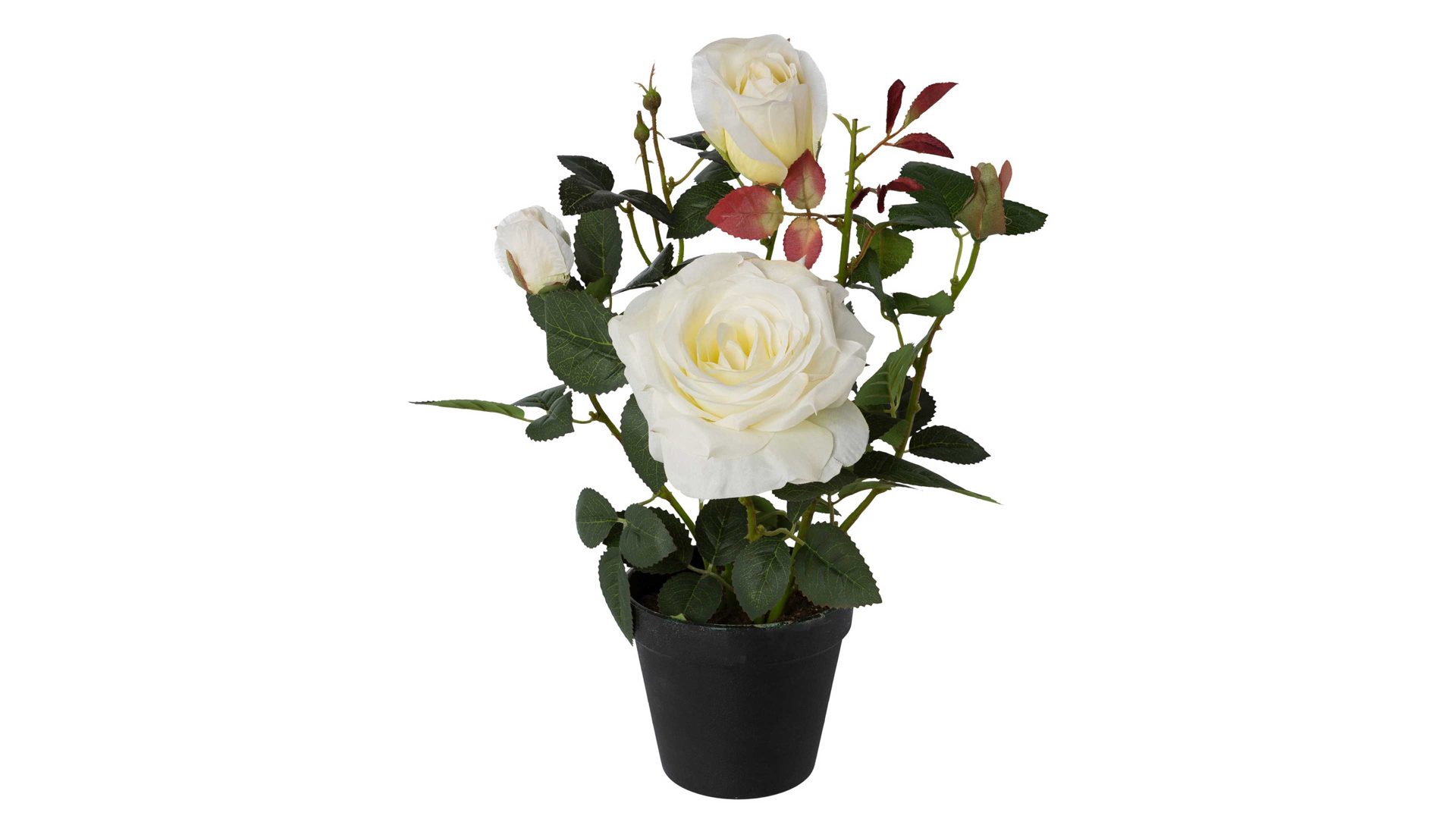 Blume Gasper aus Stoff in Weiß Rosenstock Lula weiße Textilblüten – Höhe ca. 43 cm