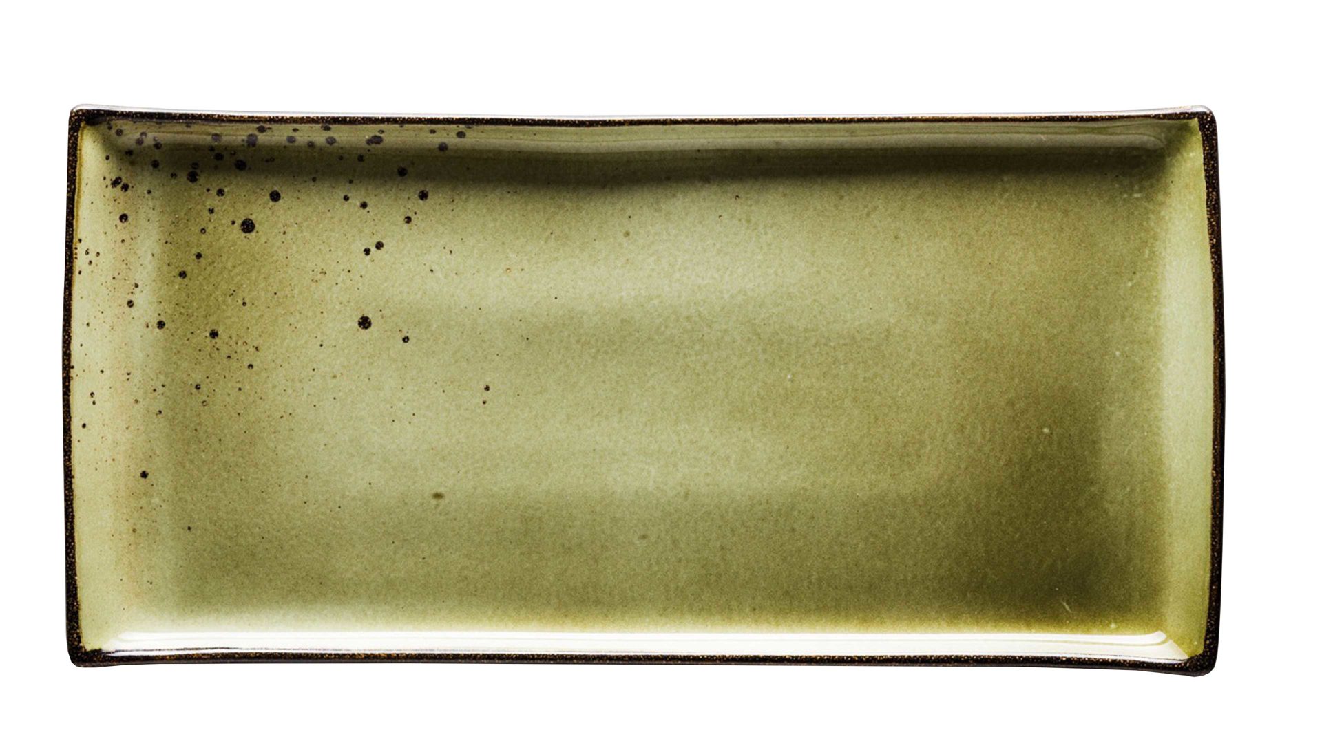 Servierplatte Creatable aus Steinzeug in Grün CREATABLE Nature Collection – BBQ-Servierplatte naturgrünes Steinzeug – ca. 33 x 17 cm