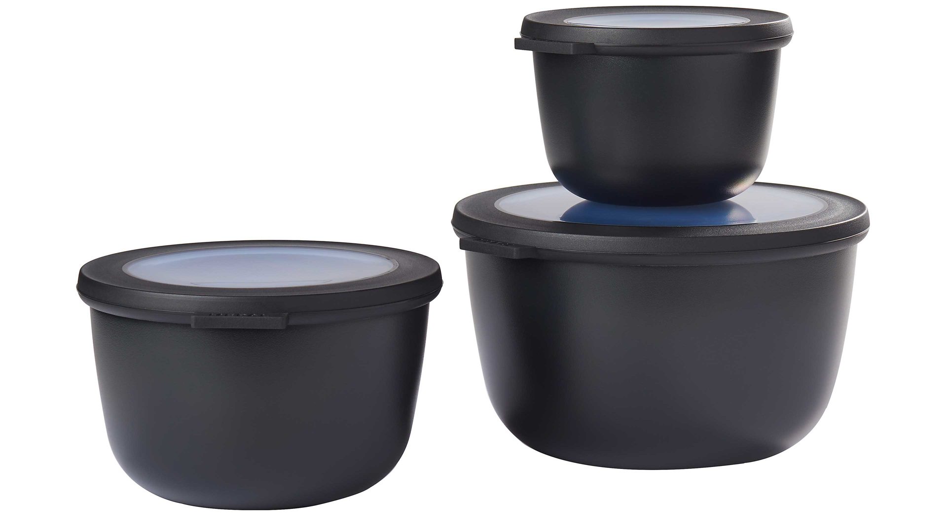 Dose Mepal aus Kunststoff in Schwarz MEPAL Multischüssel-Set Cirqula nordisch schwarzer Kunststoff – dreiteilig, hohe Ausführung