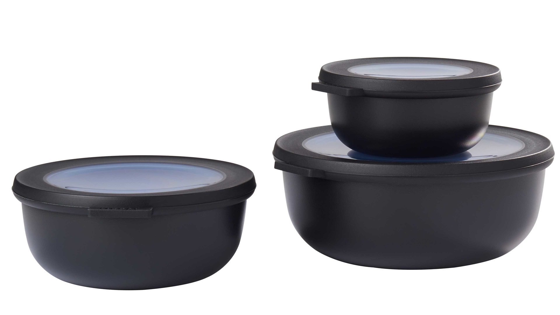Dose Mepal bv aus Kunststoff in Schwarz MEPAL Multischüssel-Set Cirqula nordisch schwarzer Kunststoff – dreiteilig, flache Ausführung