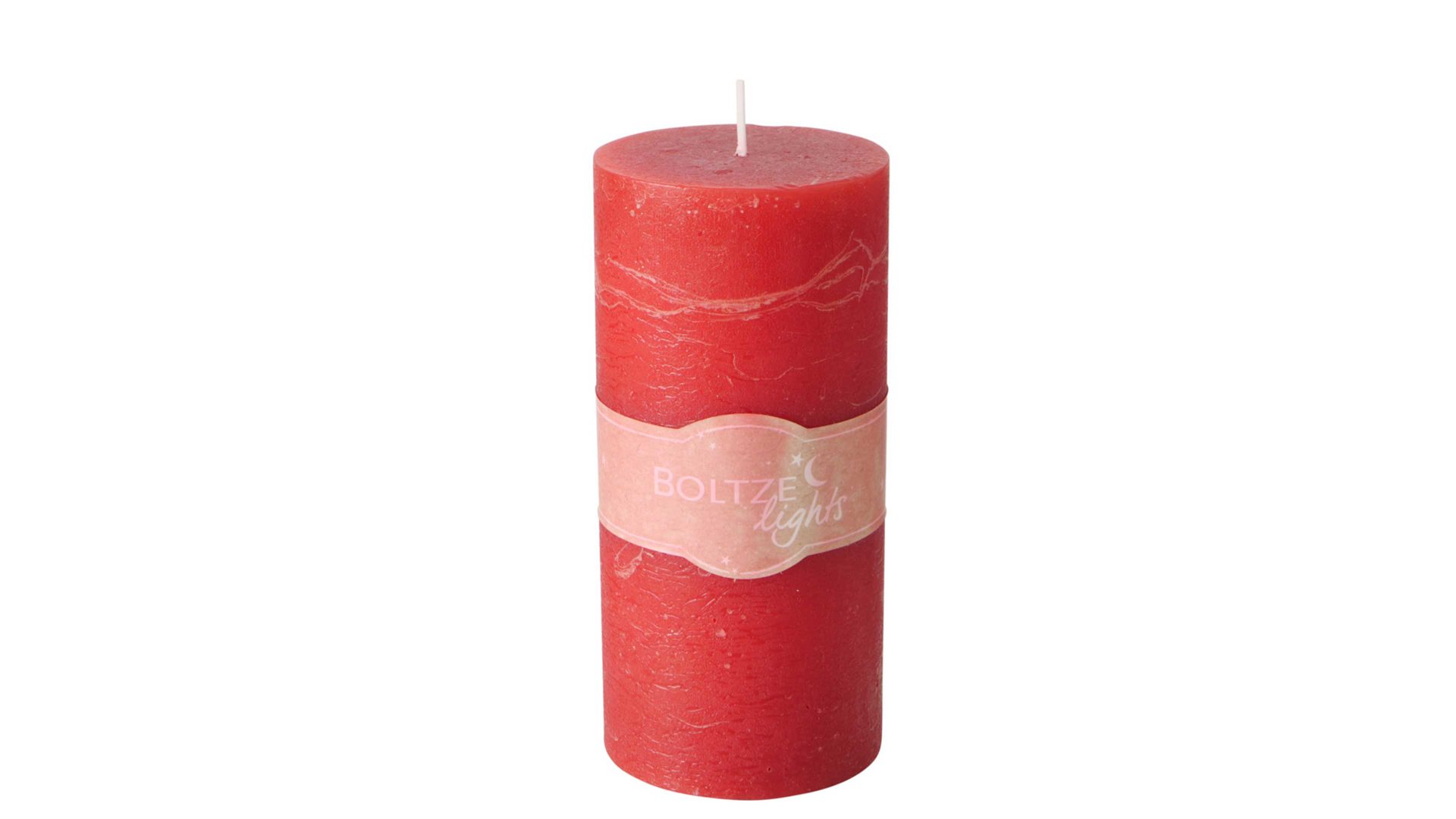 Kerze Boltze aus Wachs in Rot Stumpenkerze Rosi Rot – Höhe ca. 15 cm