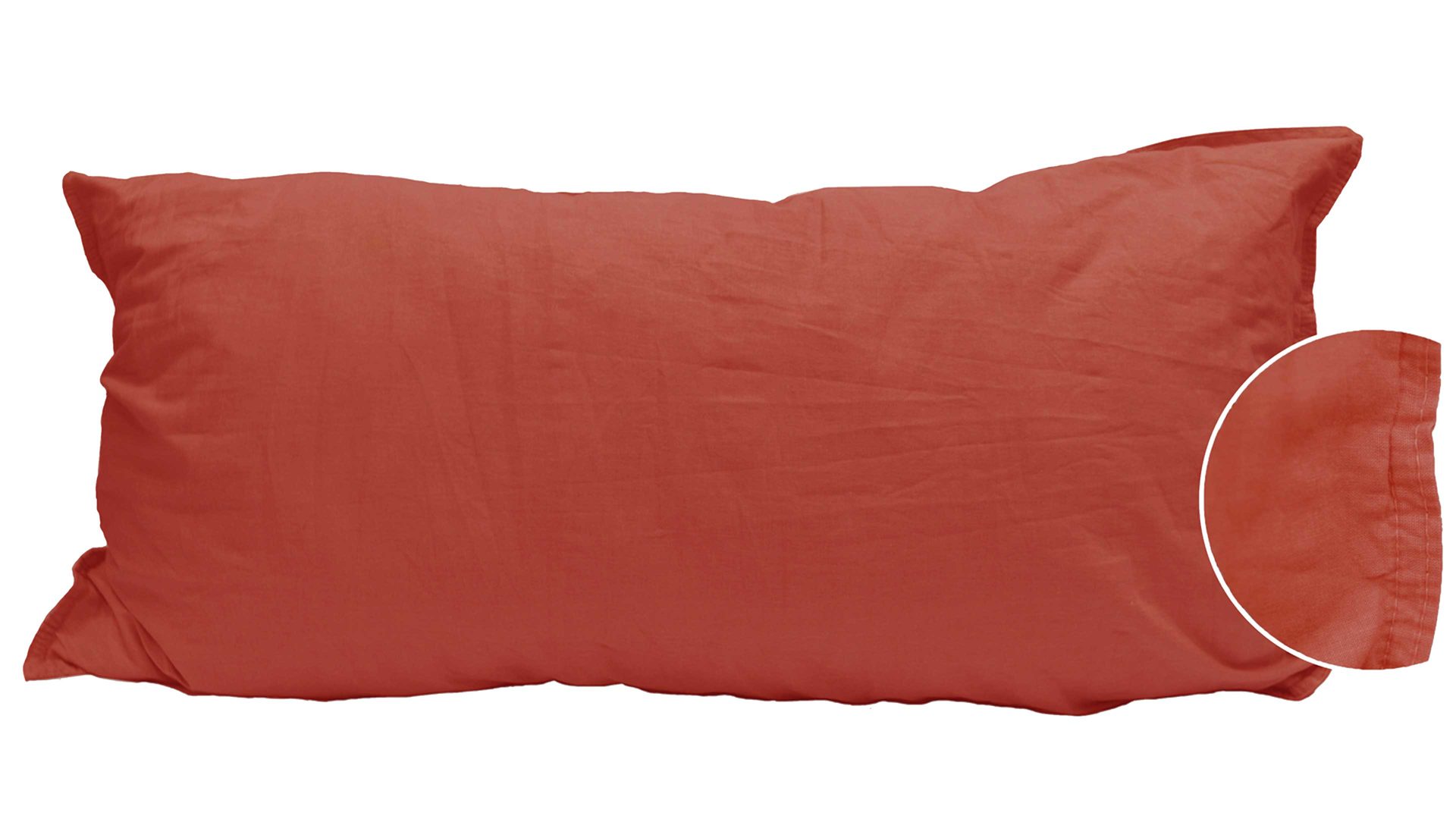 Kissenbezug /-hülle H. g. hahn haustextilien® aus Stoff in Orange HAHN Kissenbezug Stone Washed sienafarbene Baumwolle – ca. 40 x 80 cm