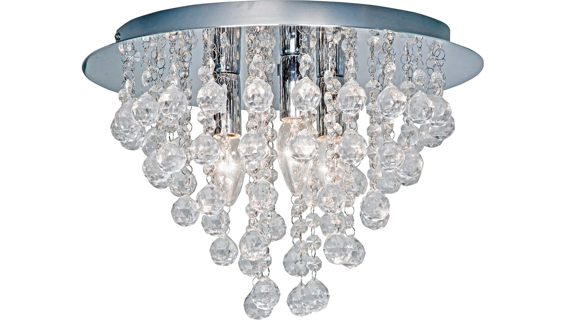 Deckenleuchte Art home - nino leuchten aus Kunststoff in Transparent Nino Deckenleuchte London - Deckenlampe verchromtes Metall & Acrylbehang – Durchmesser ca. 38 cm