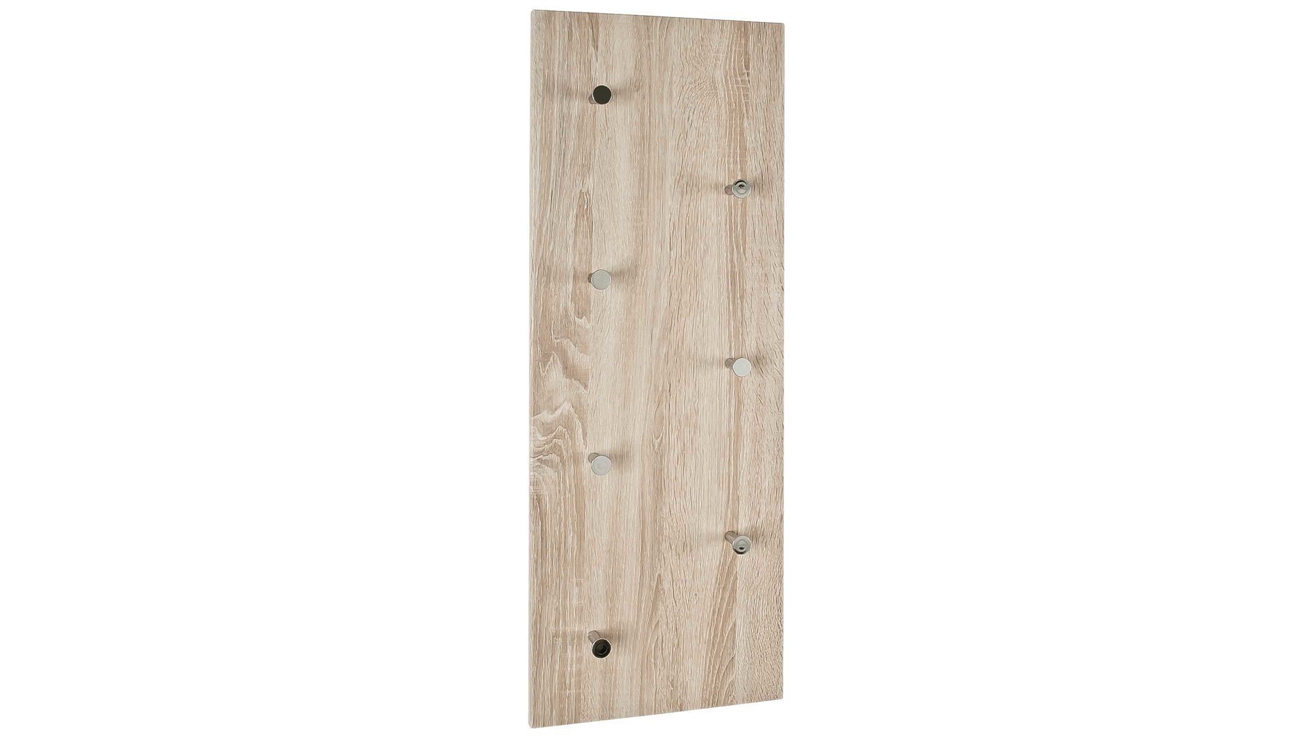 Wandgarderobe Haku aus Holz in Holzfarben Wandgarderobe inklusive Garderobenhaken eichefarbene Kunststoffoberflächen – sieben Haken