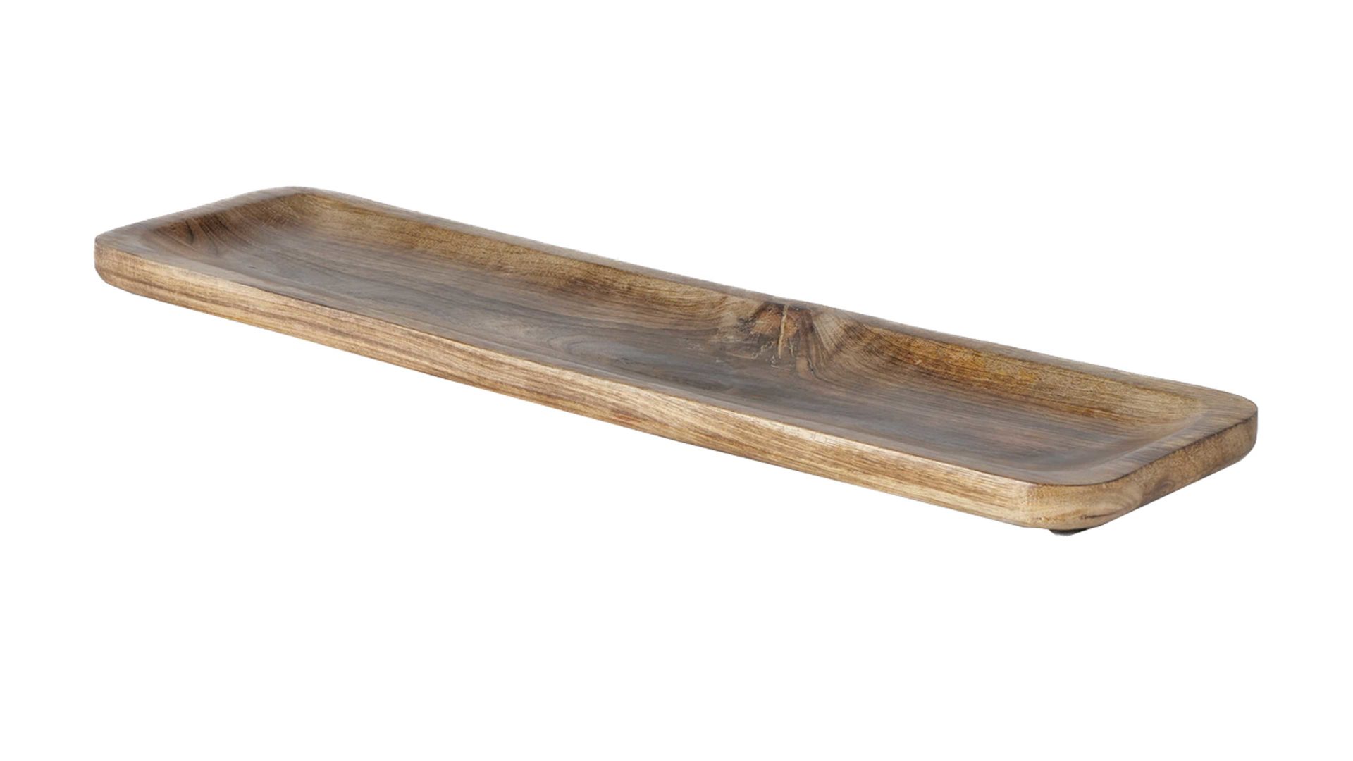 Tablett Boltze aus Holz in Holzfarben Deko-Tablett Lamira Mangoholz – Länge ca. 66 cm