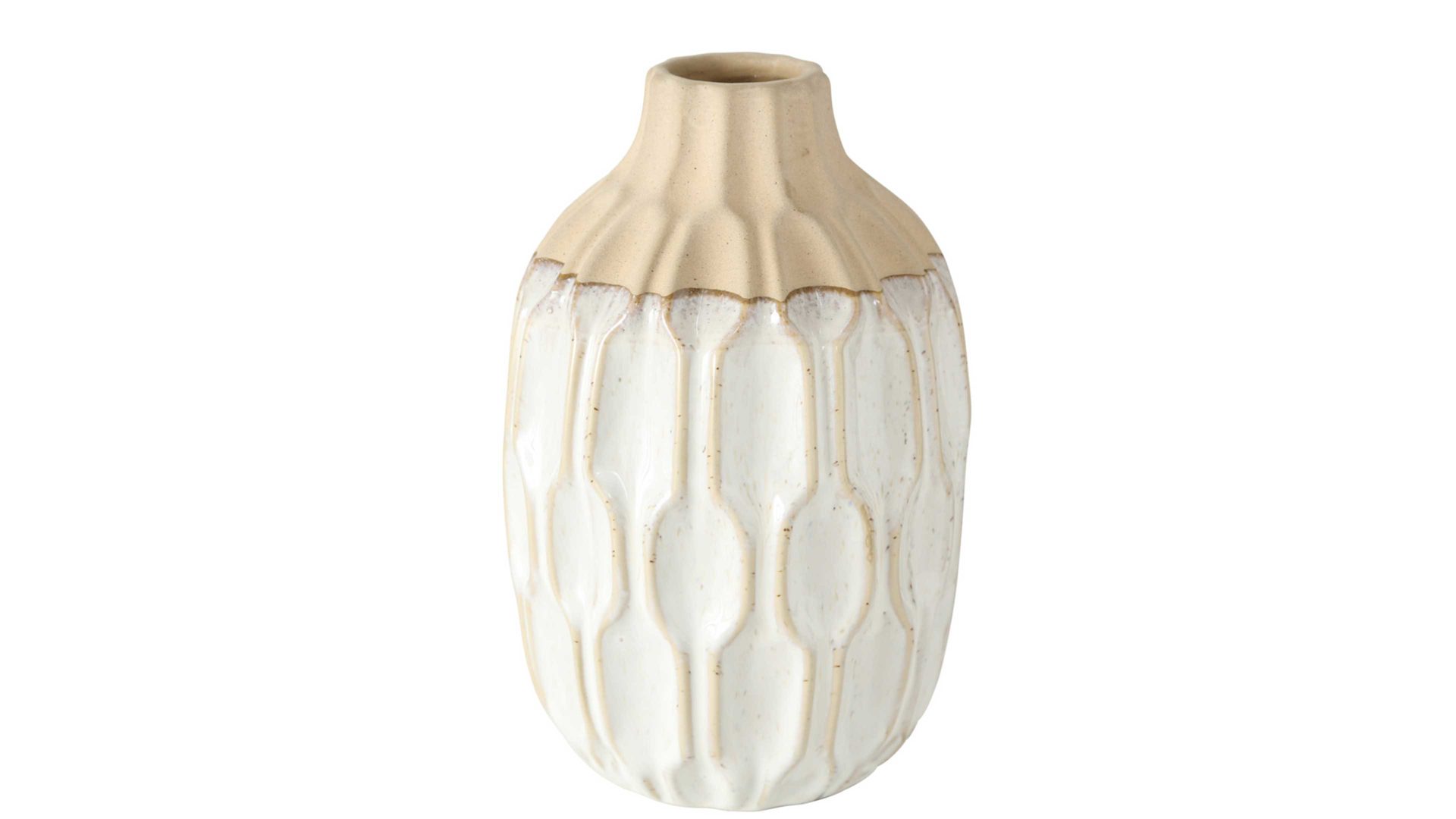 Vase Boltze aus Keramik in Beige Vase Malia Steingut – Höhe ca. 25 cm