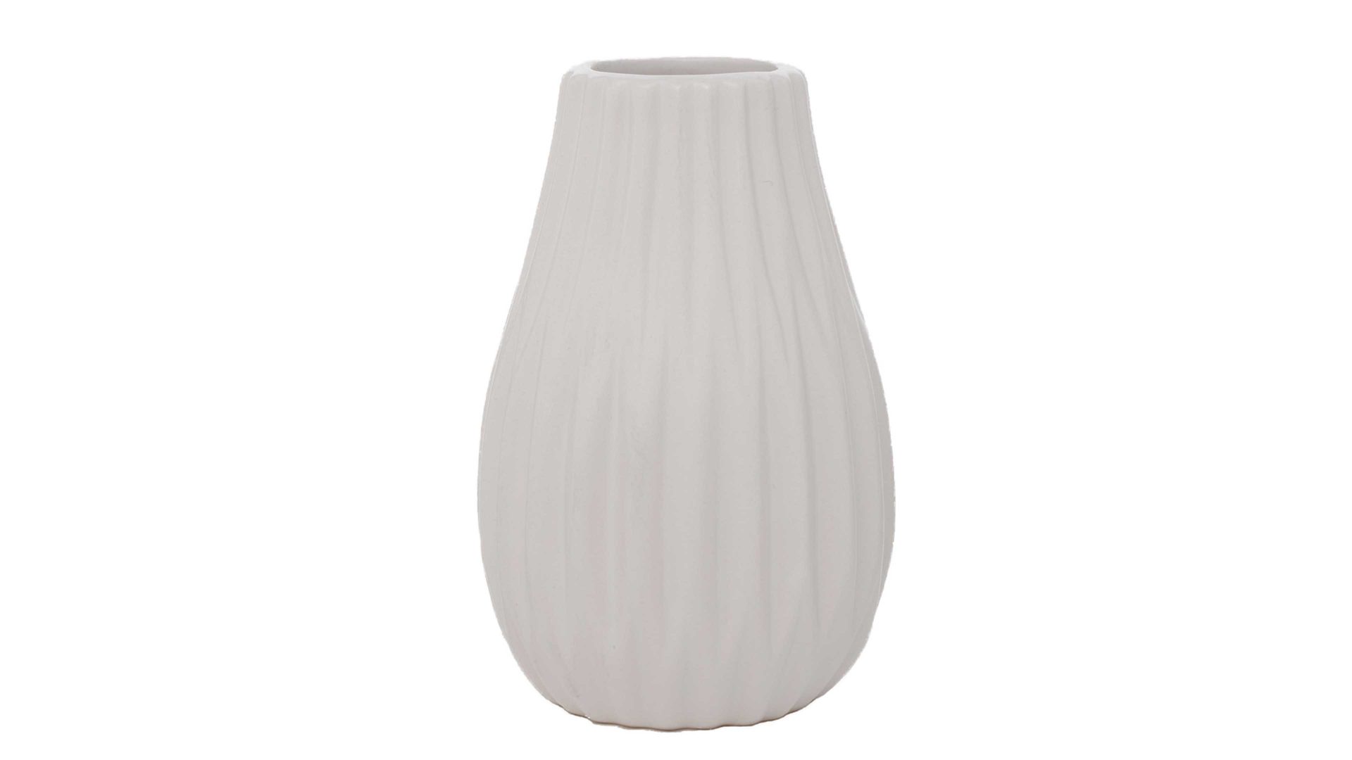 Vase Boltze aus Keramik in Weiß Vase Wilma weißes Steingut – Höhe ca. 13 cm