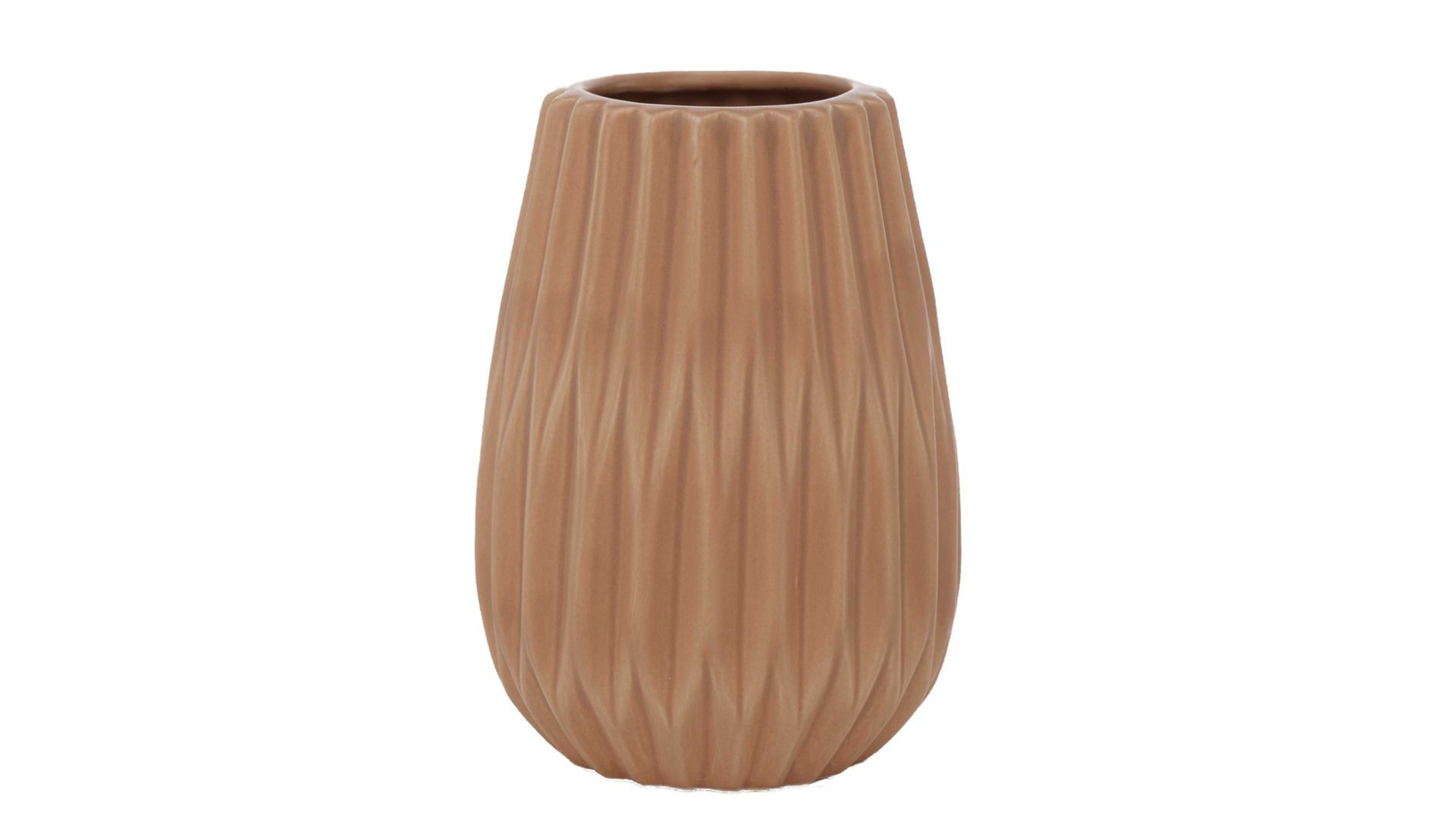 Vase Boltze aus Keramik in Hellbraun Vase Wilma hellbraunes Steingut – Höhe ca. 13 cm