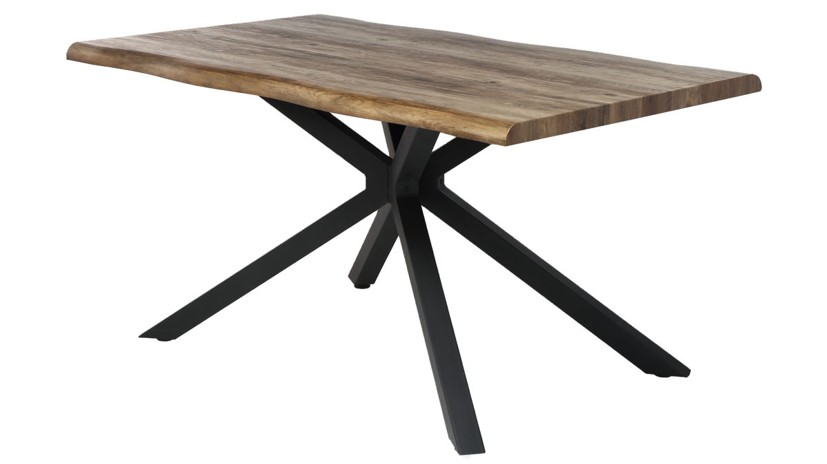 Esstisch Pro.com aus MDF in Holzfarben Dunkel Stacy - Esstisch Akazie & Schwarz - ca. 160 x 90 cm