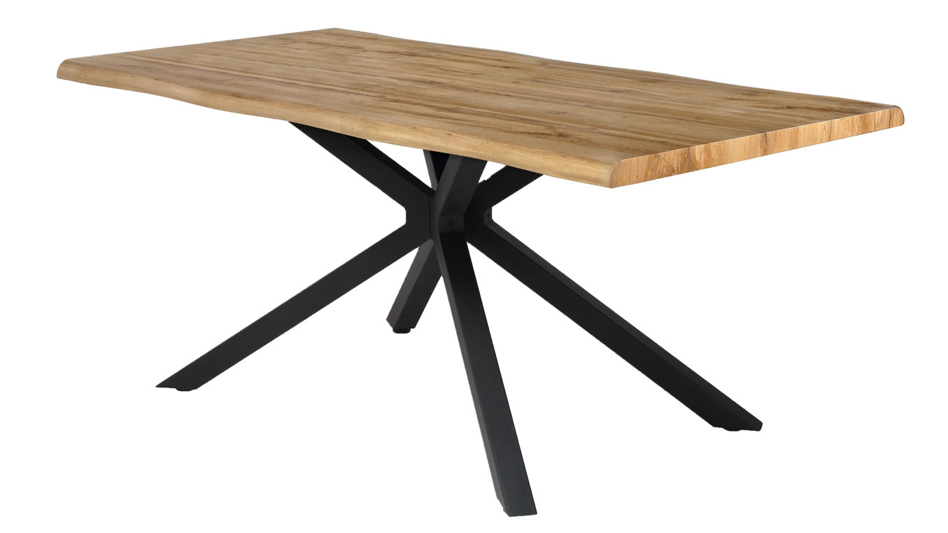 Esstisch Pro.com aus MDF in Holzfarben Stacy - Esstisch Wildeiche & Schwarz - ca. 180 x 90 cm