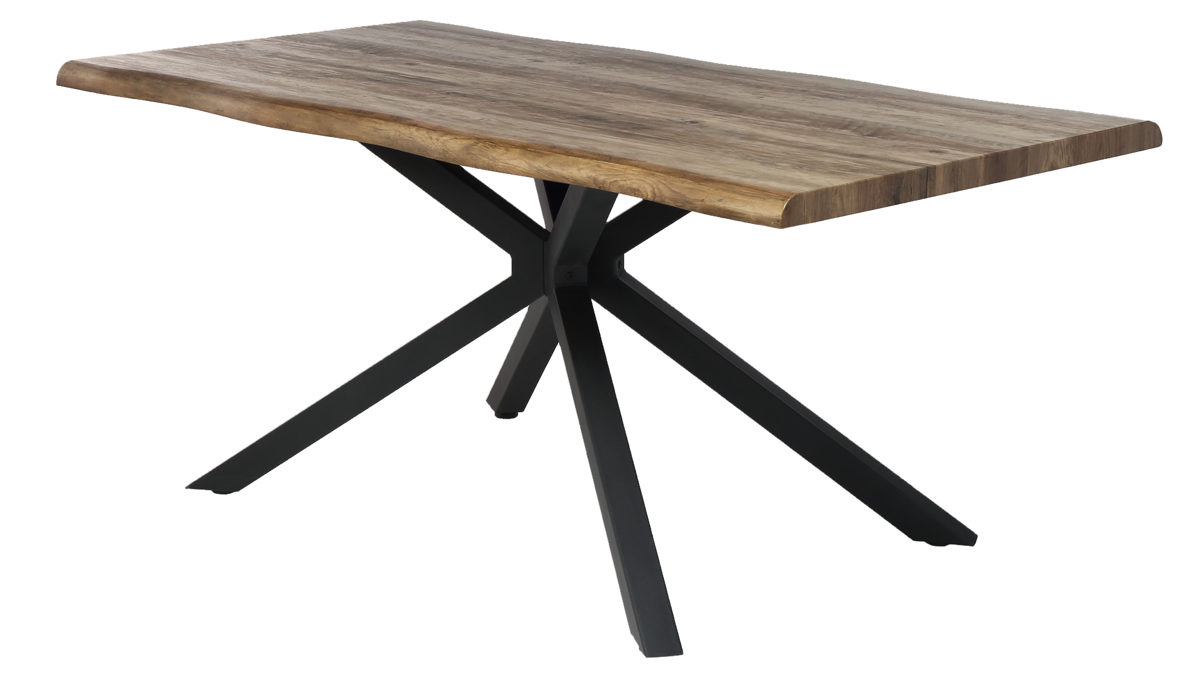 Esstisch Pro.com aus MDF in Holzfarben Stacy - Esstisch Akazie & Schwarz - ca. 180 x 90 cm