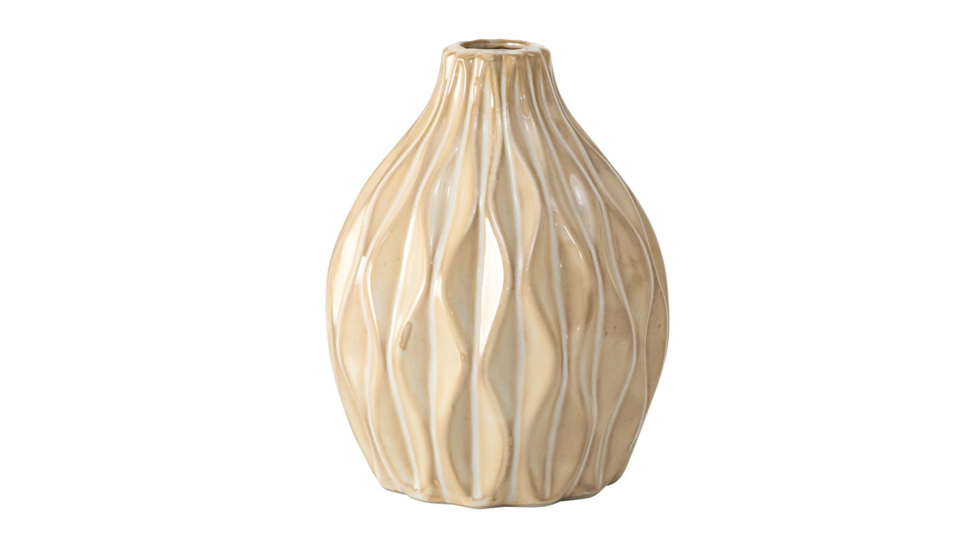 Vase Boltze aus Keramik in Beige Vase Zalina cremeweißes Porzellan – Höhe ca. 15 cm