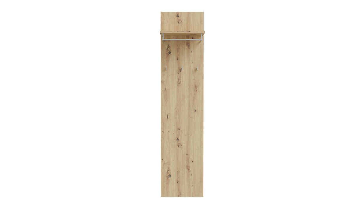 Garderobenpaneel Forte® aus Holz in Holzfarben Hell Garderobenprogramm Baccio - Garderobenpaneel Artisan Eiche – ca. 45 x 195 cm
