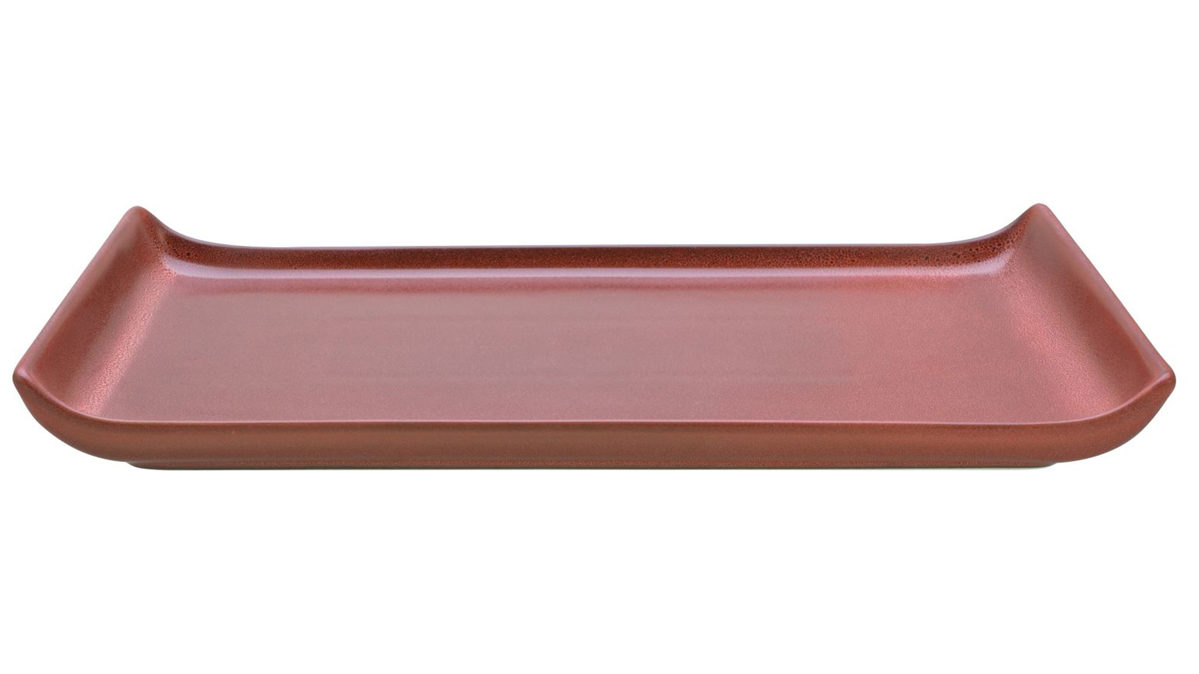 Servierplatte Creatable aus Stein in Dunkelrot CREATABLE Sierra Nevada Fuego – BBQ Platte dunkelrotes Steinzeug – ca. 33 x 17 cm
