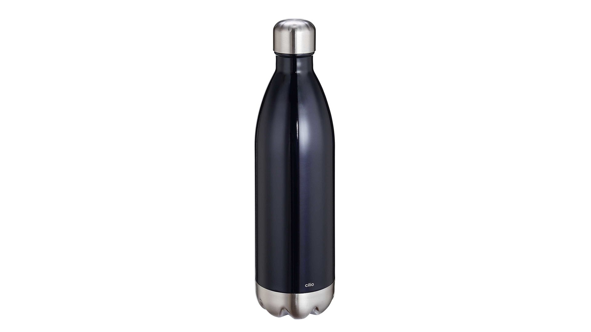 Isolierflasche Küchenprofi aus Metall in Schwarz cilio Isolierflasche Elegante schwarz lackierter Edelstahl – Fassungsvermögen ca. 1 Liter