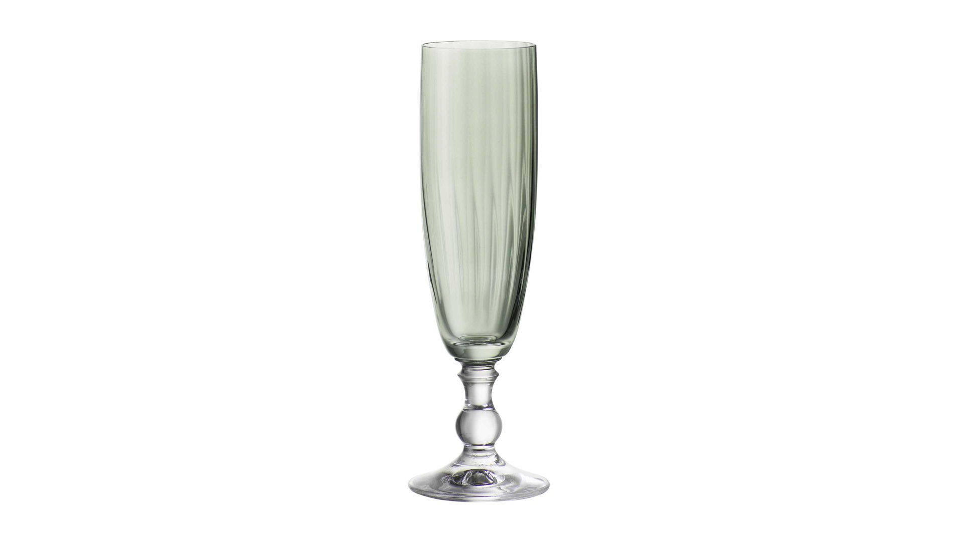 Sektglas Bohemia cristal aus Glas in Grün BOHEMIA Cristal Sektglas Georgia rauchgrünes Kristallglas - ca. 230 ml