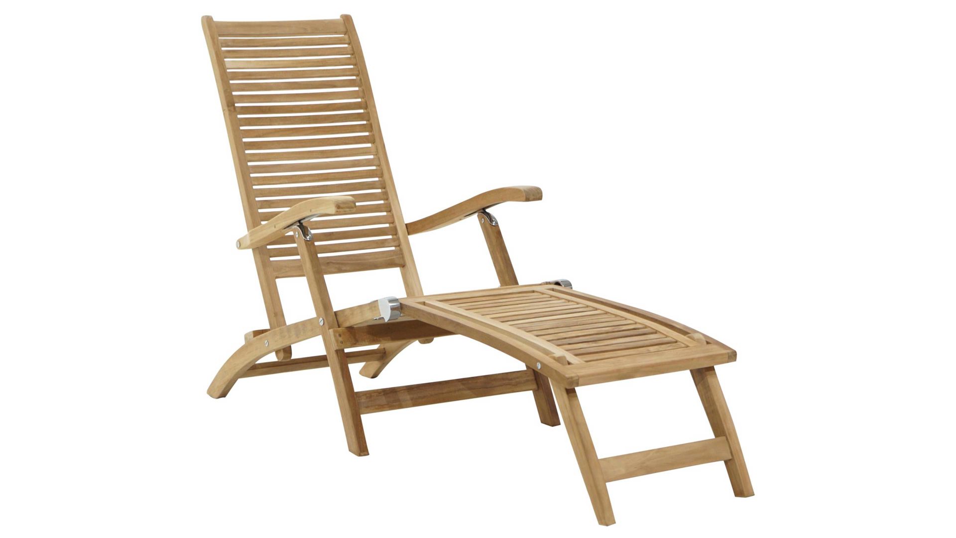 Deckchair Ploß aus Holz in Holzfarben Ploß® Deckchair York - Gartenmöbel honigfarbenes Teakholz