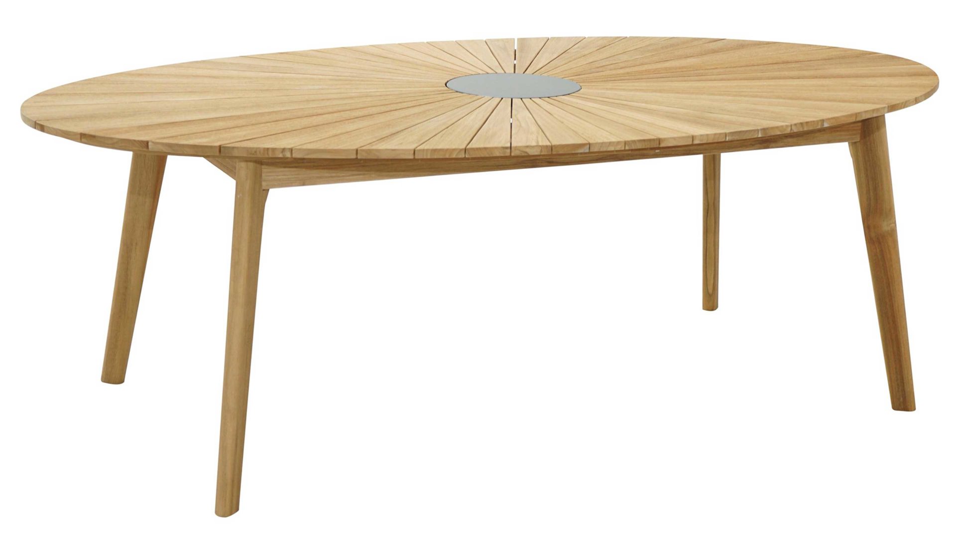 Gartentisch Ploß aus Holz in Holzfarben Ploß® Diningtisch Chester - Massivholzmöbel gebürstetes Teakholz & Granit – ca. 240 x 120 cm