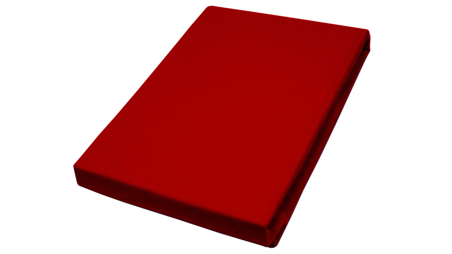 Spannbettlaken H.g. hahn haustextilien aus Stoff in Rot Jersey-Spannbettlaken rote Baumwolle - ca. 150 x 200 cm