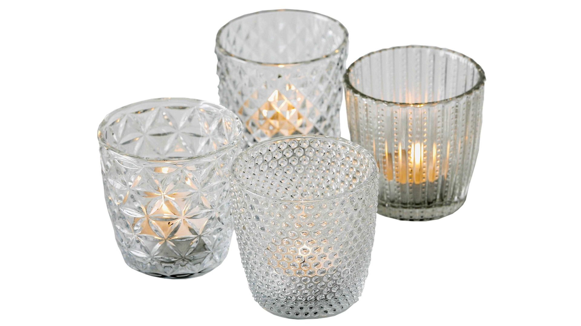 Windlicht Boltze aus Glas in Transparent Windlicht-Set Marilu Klarglas – vierteilig