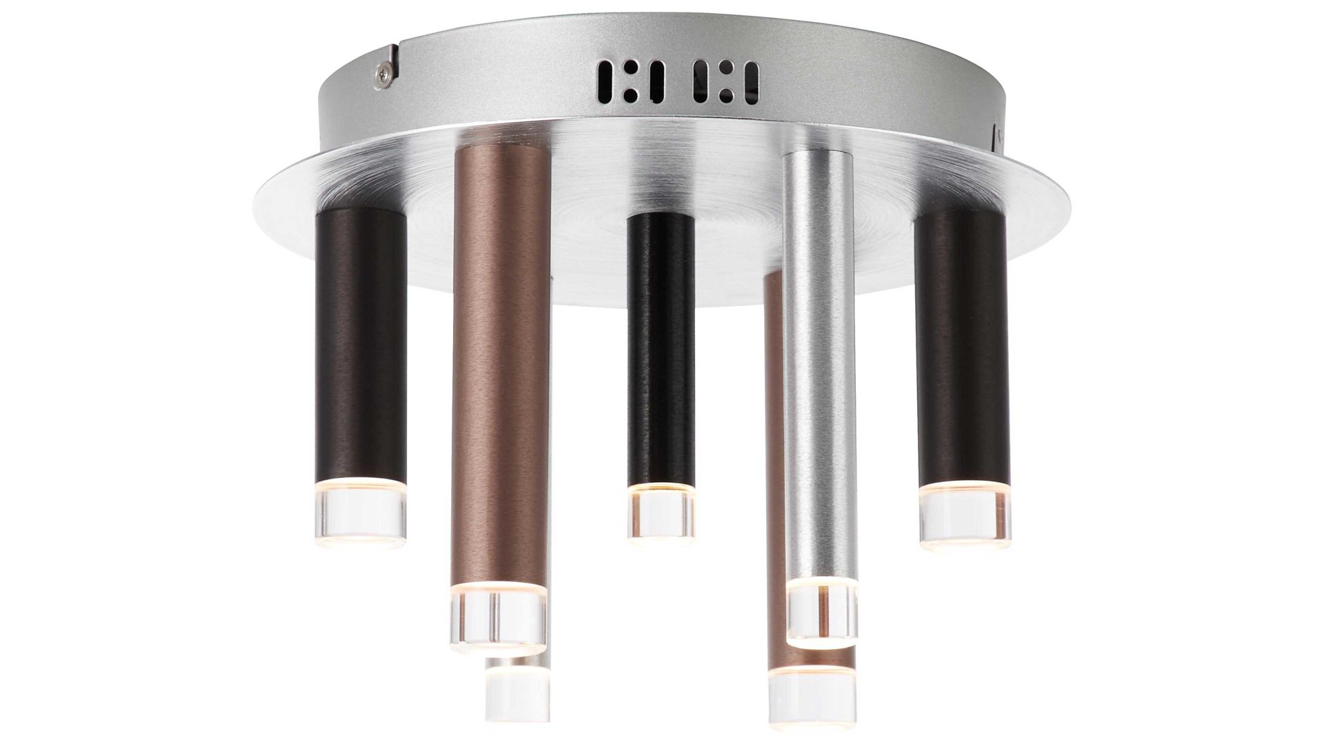 Deckenleuchte Brilliant aus Metall in Braun Brilliant Deckenlampe Cembalo Aluminium & Acryl – Durchmesser ca. 30 cm