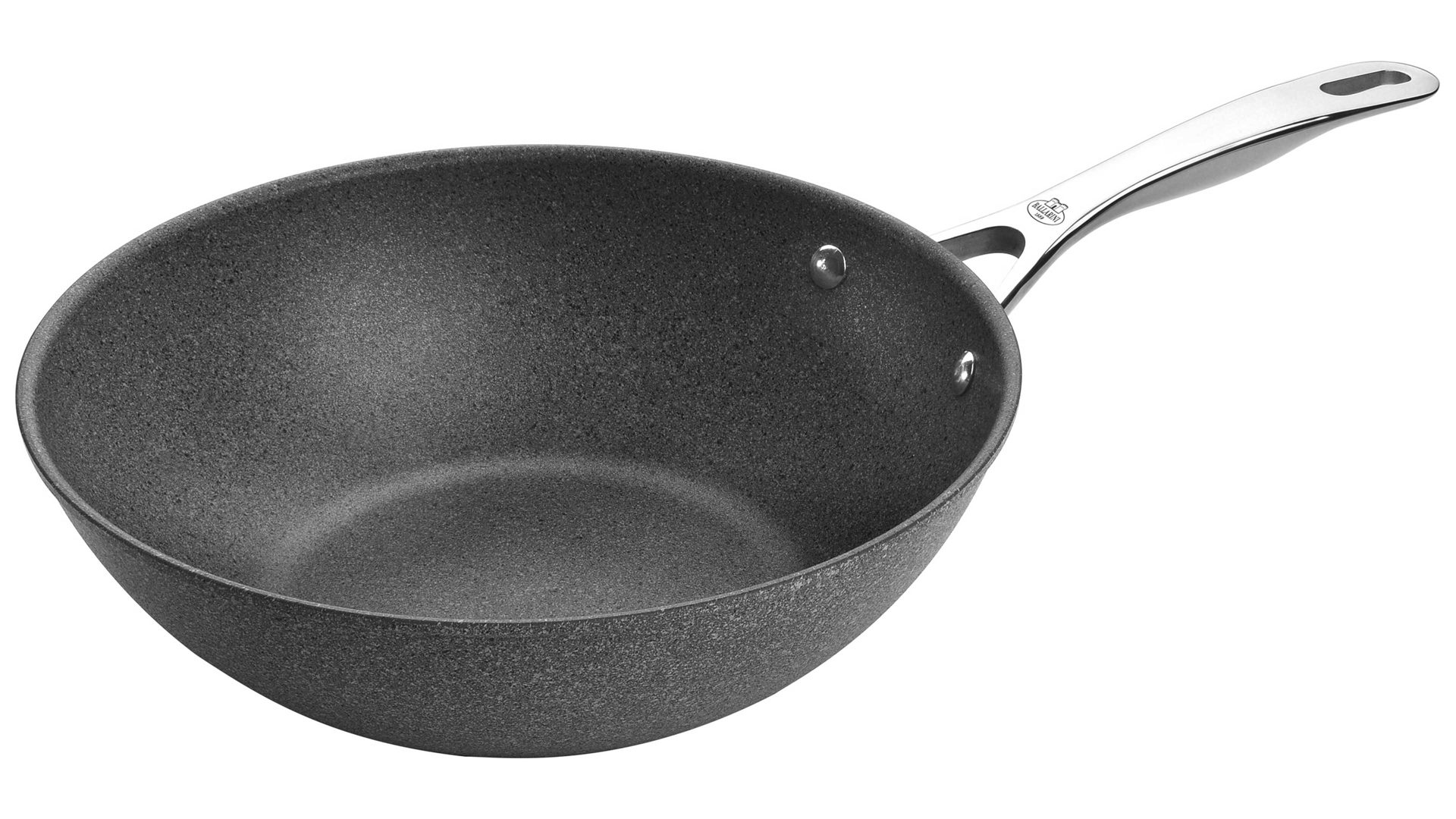 Wok Interliving BEST BUDDYS! aus Metall in Dunkelgrau Interliving BEST BUDDYS! Wokpfanne Salina Steingrau & Edelstahl – Durchmesser ca. 30 cm