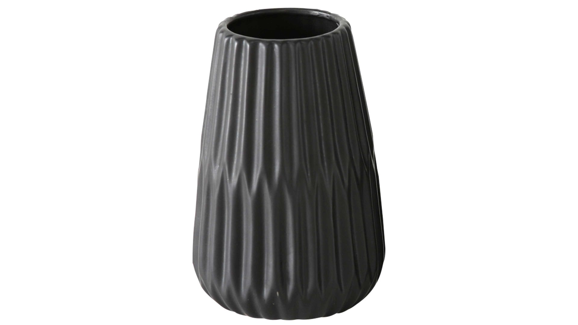 Vase Boltze aus Keramik in Schwarz Vase Esko mattschwarzes Porzellan - Durchmesser ca. 8 cm